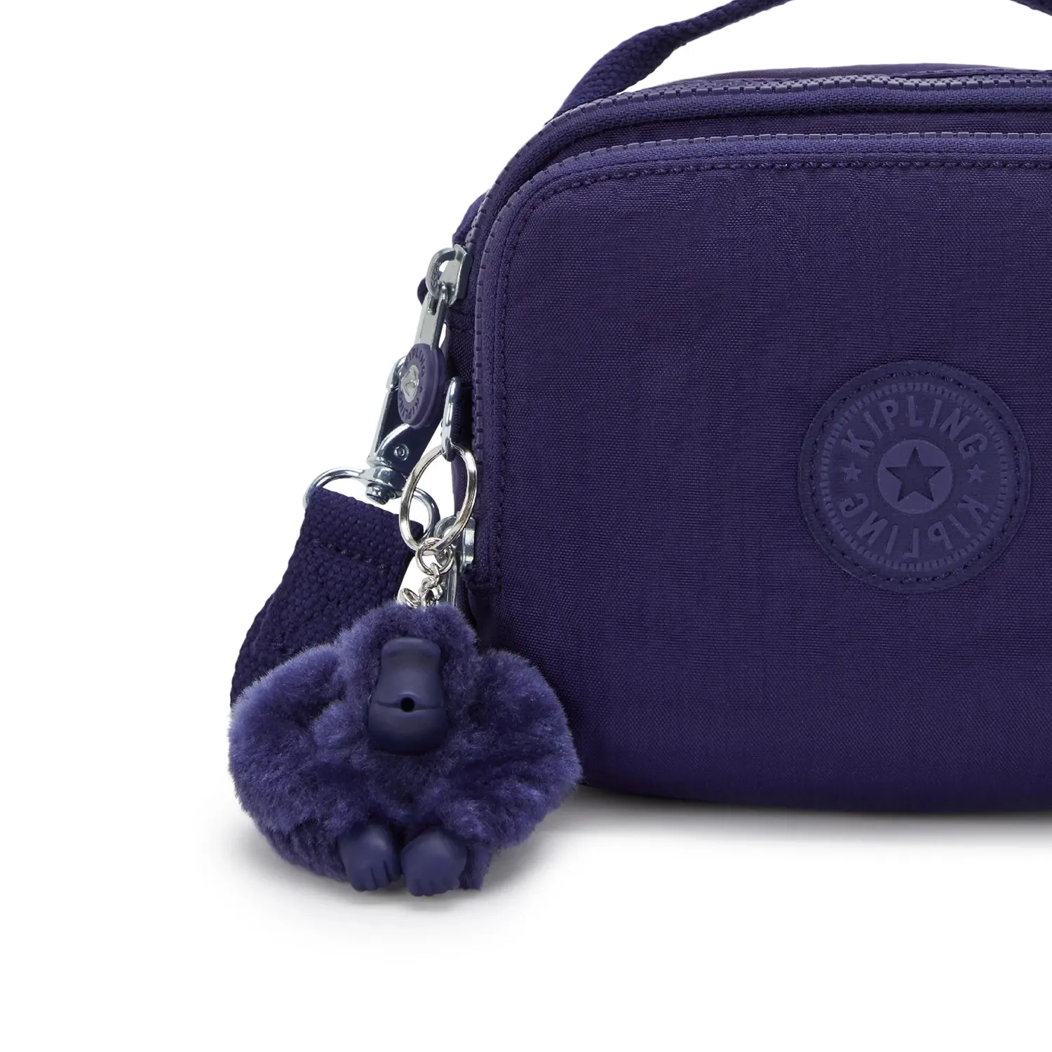 Kipling Cahir crossbody Moonlit Blue klein met ritsvakken