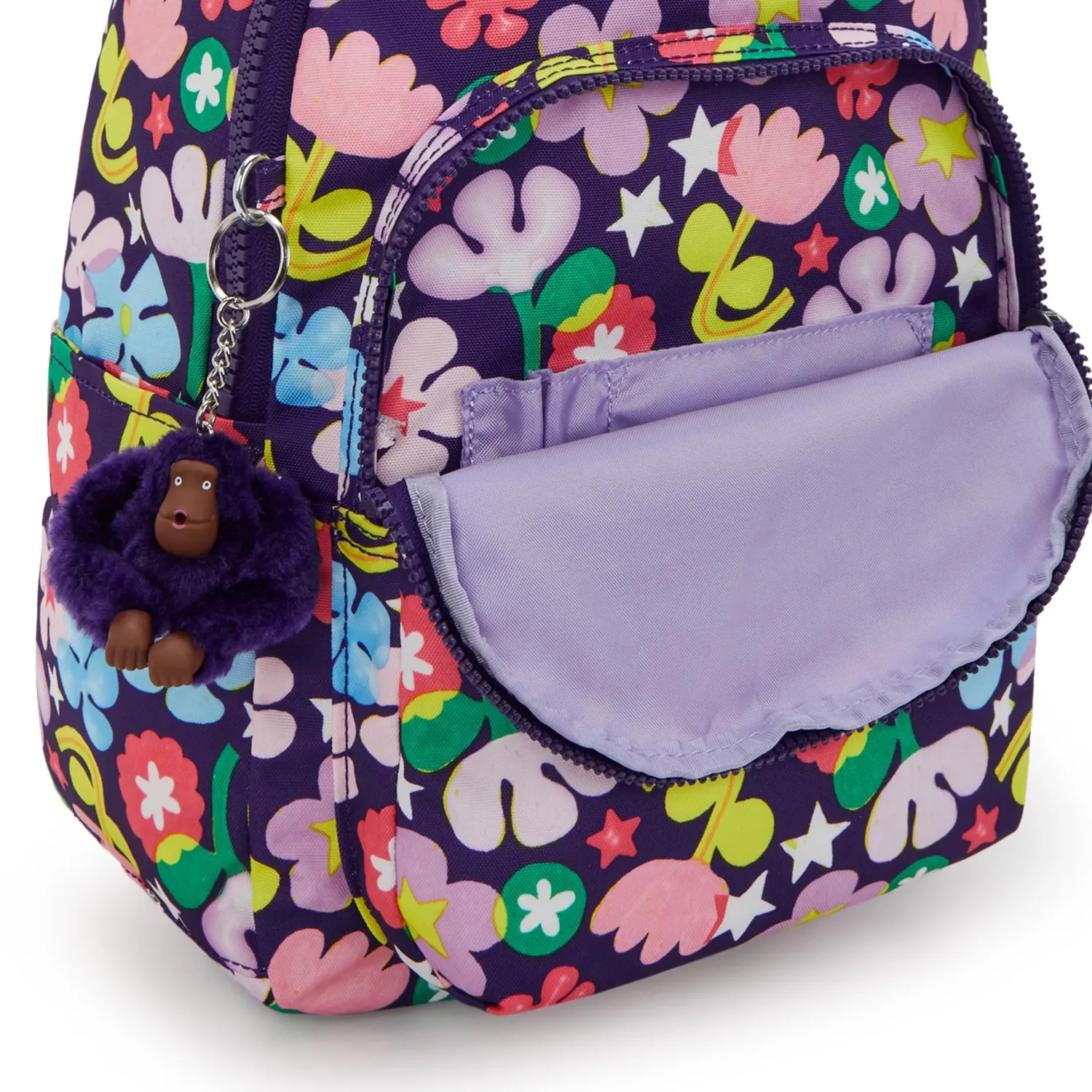 Kipling Seoul S rugzak Fairy Flower klein met 11 inch vak