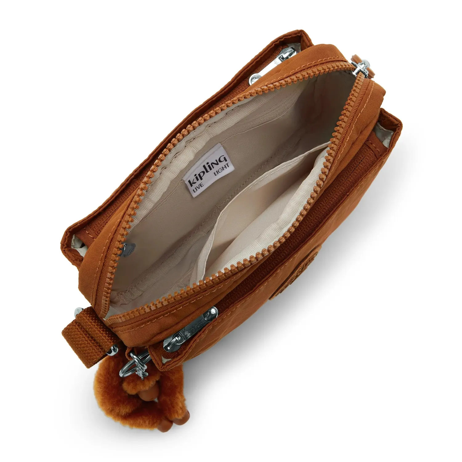Kipling Abanu Crossbody Tas Klein Stylish Mokka bruin