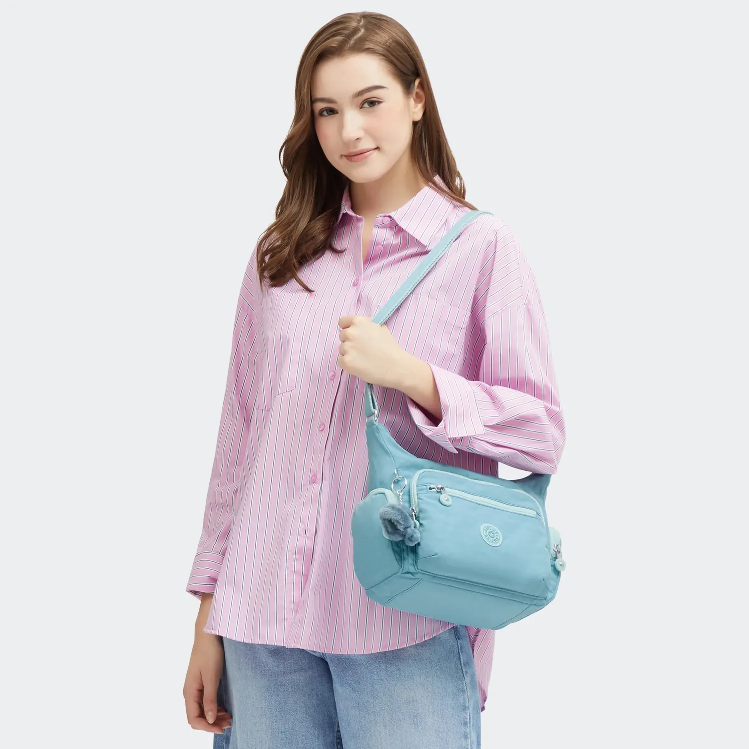 Kipling Gabbie S schoudertas Blue Cool klein nylon