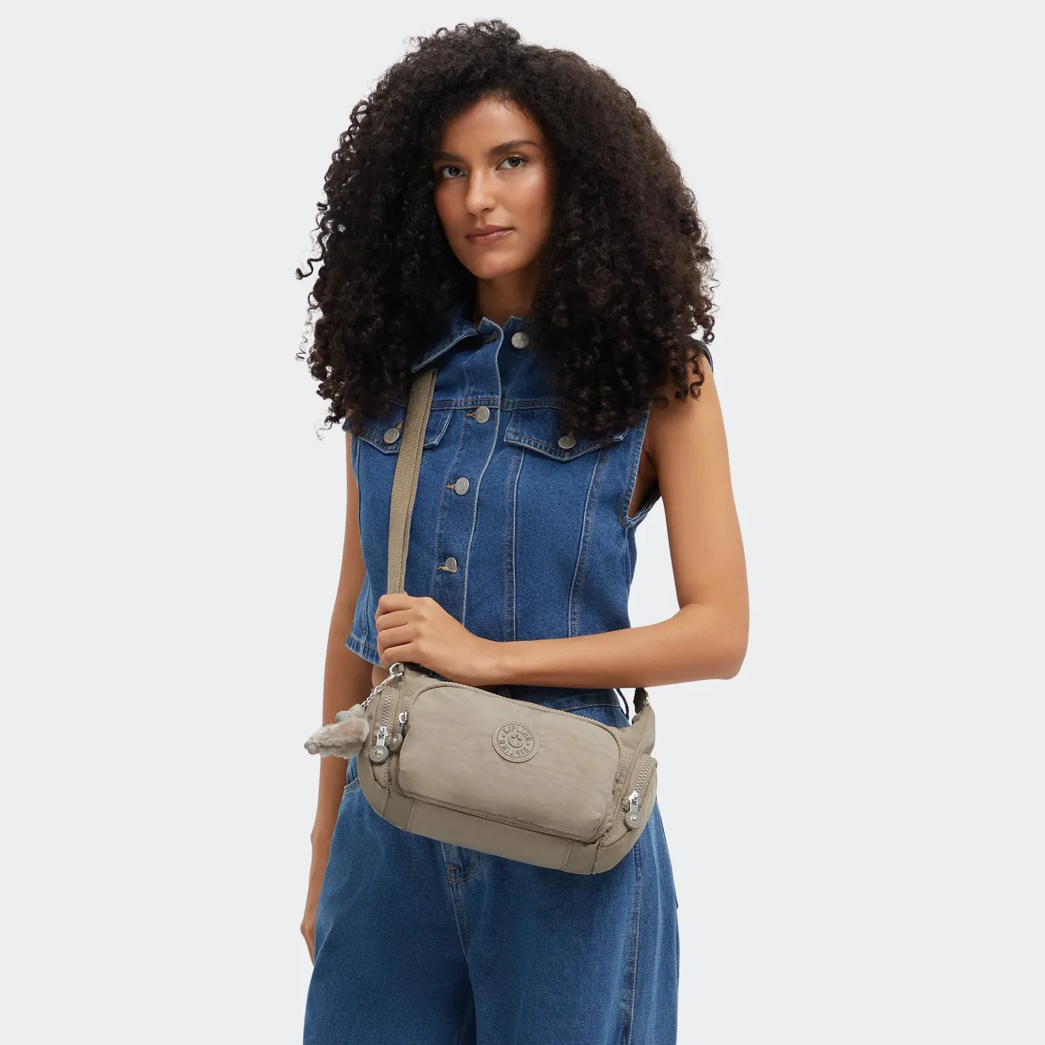 Kipling Gabbette S crossbody Soft Taupe Klein schoudertas