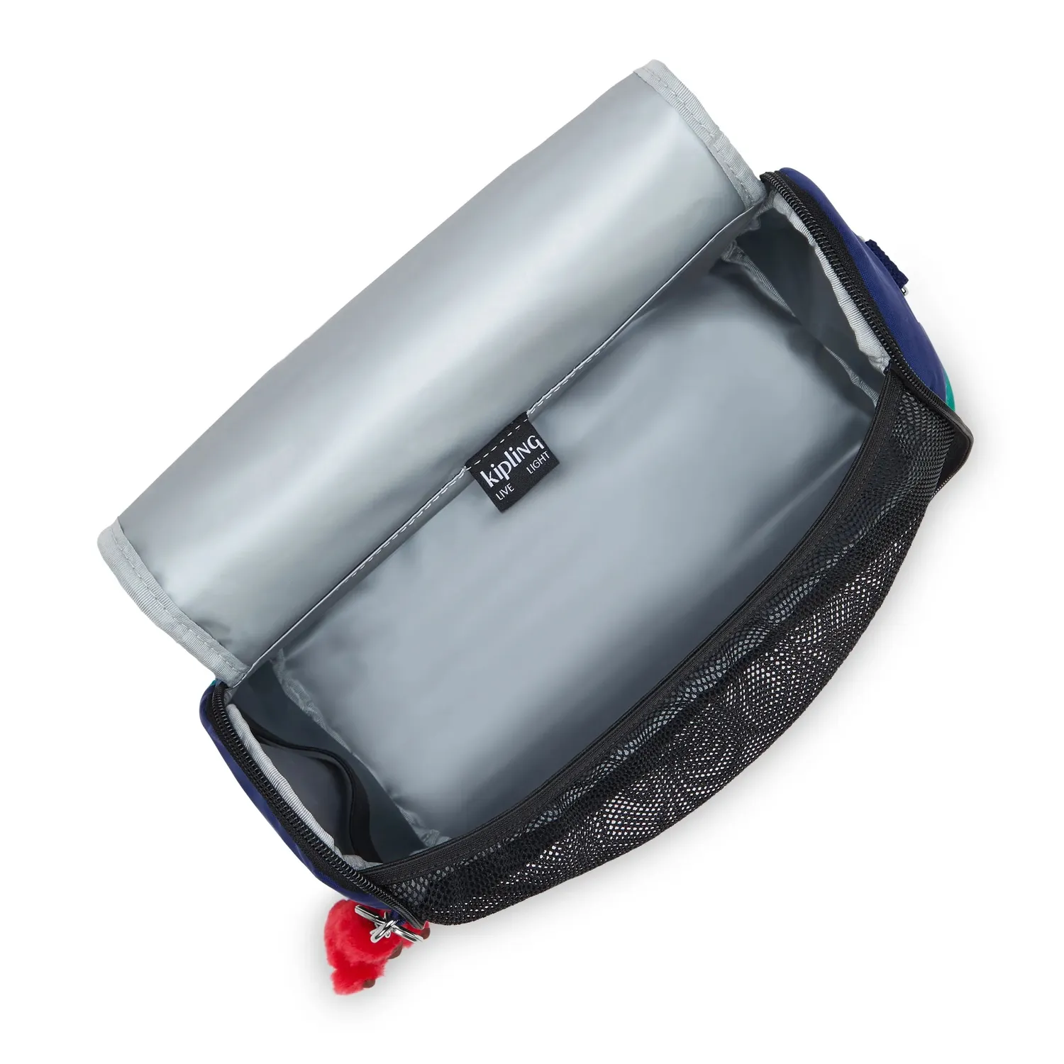 Kipling New Kichirou lunchtas Escape Blue Block groot met trolleyband
