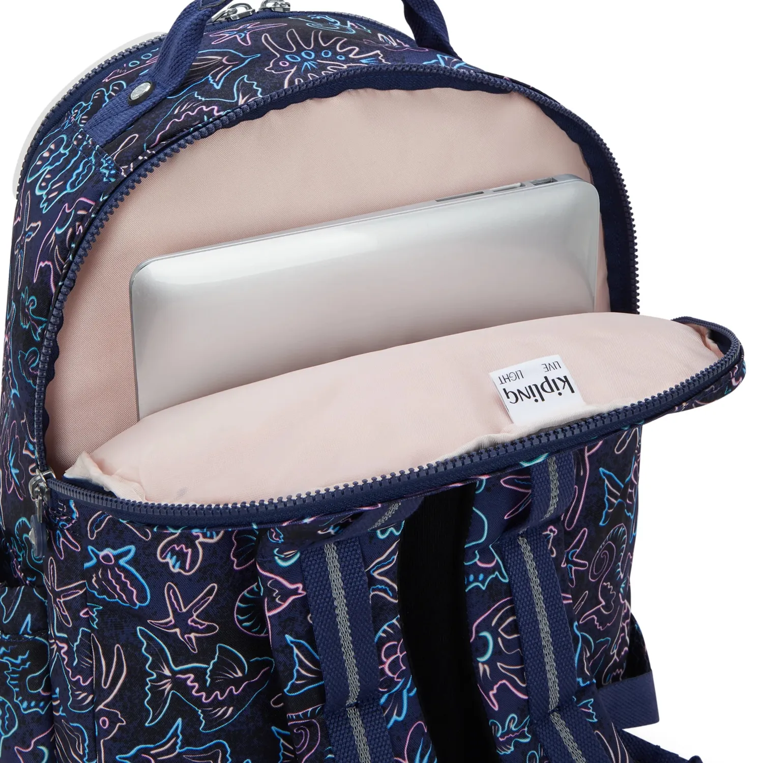 Kipling Seoul College Extra rugzak Groot Disco Fish 15 inch