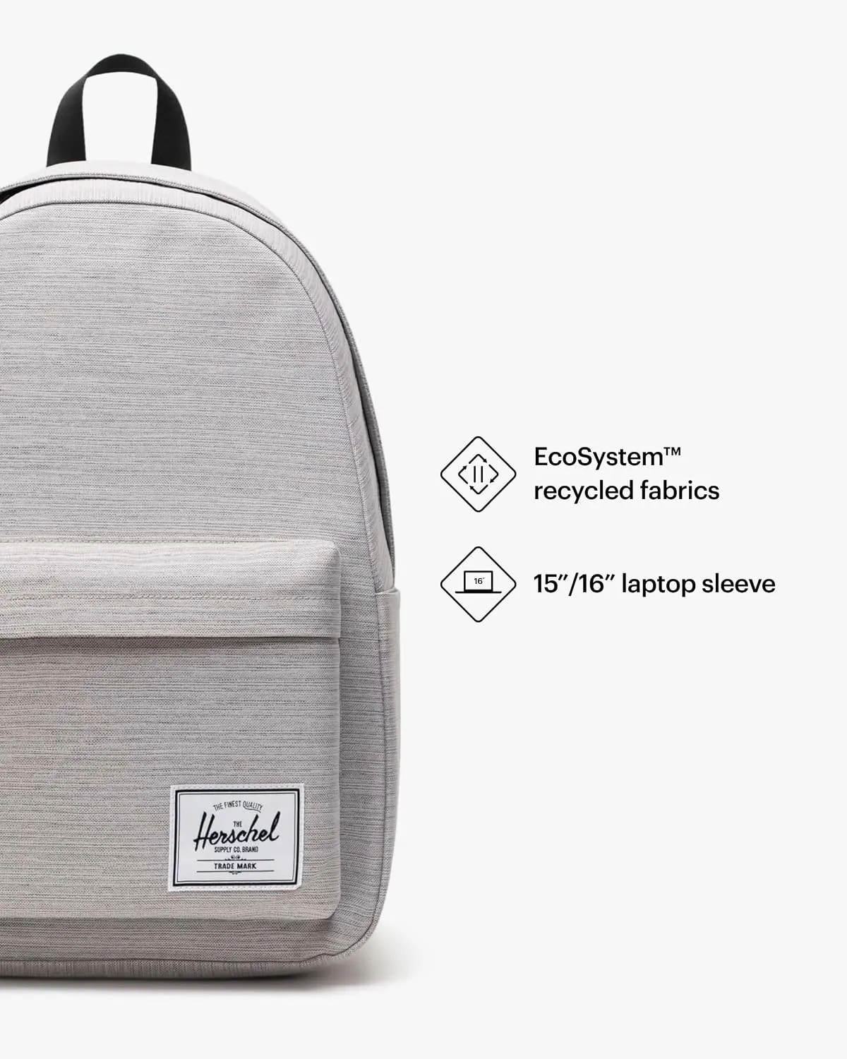 Herschel Classic Mod rugzak light grey 20L canvas