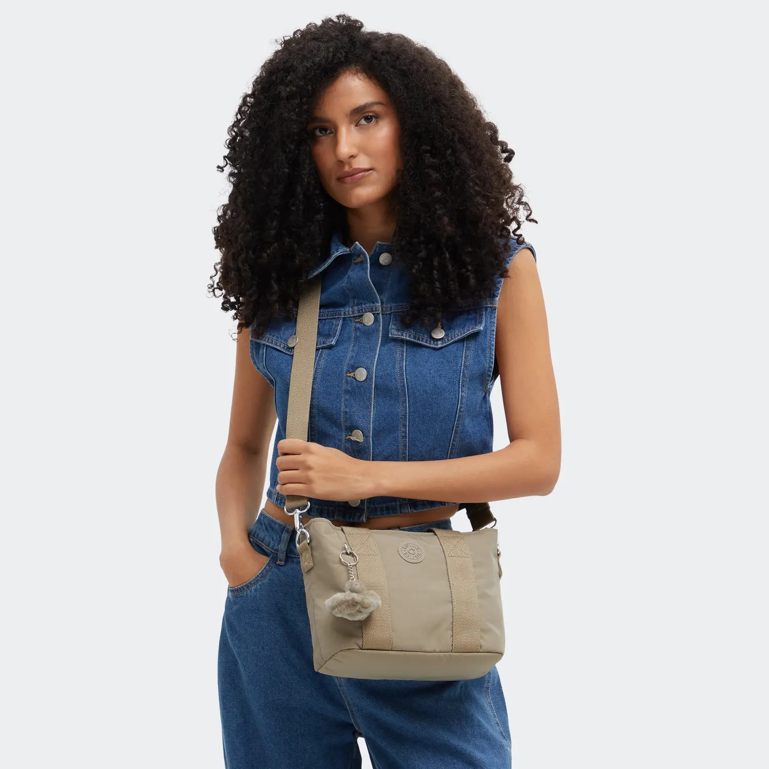 Kipling Minta tasje klein soft taupe waterafstotend