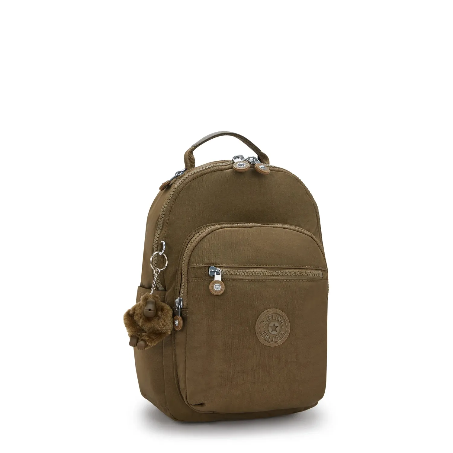 Kipling Seoul S rugzak Smooth Khaki klein met tabletvak
