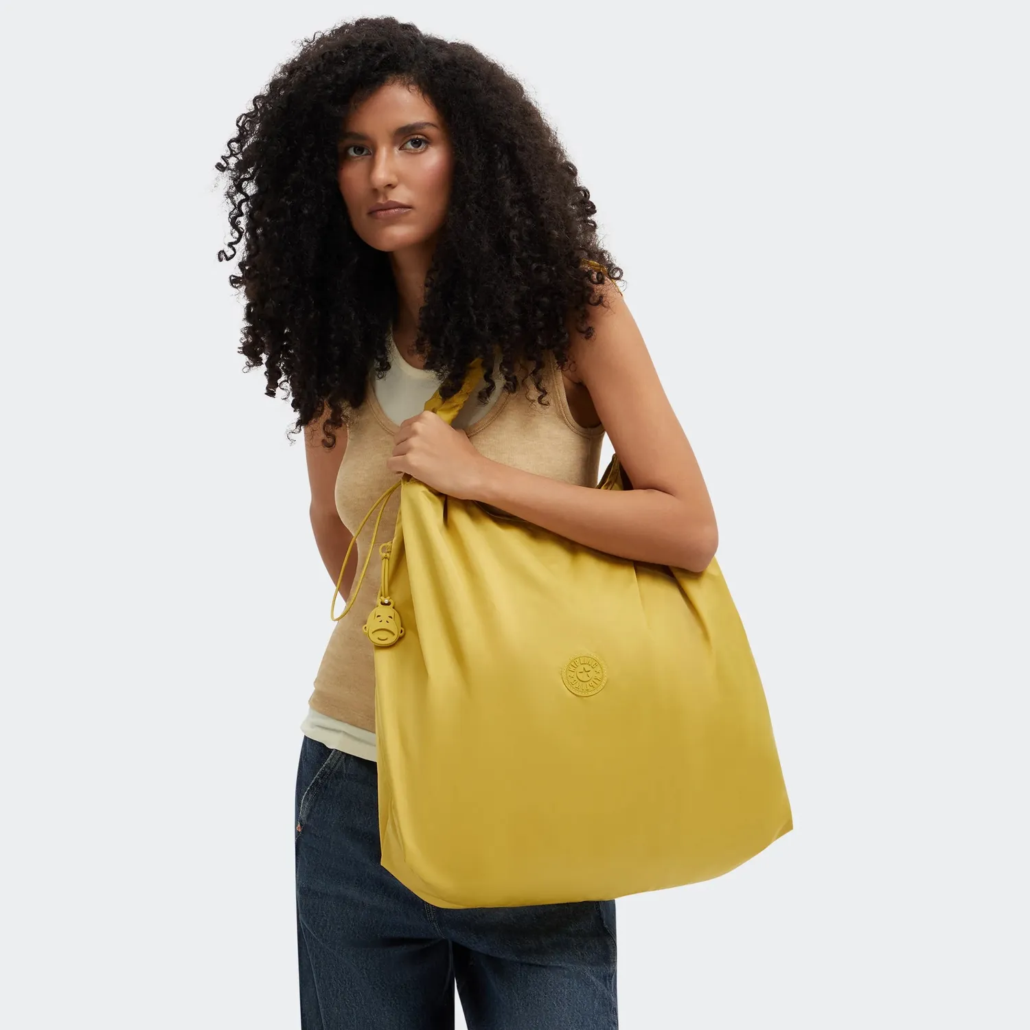 Kipling Assie schoudertas Daisy Yellow Groot lichtgewicht
