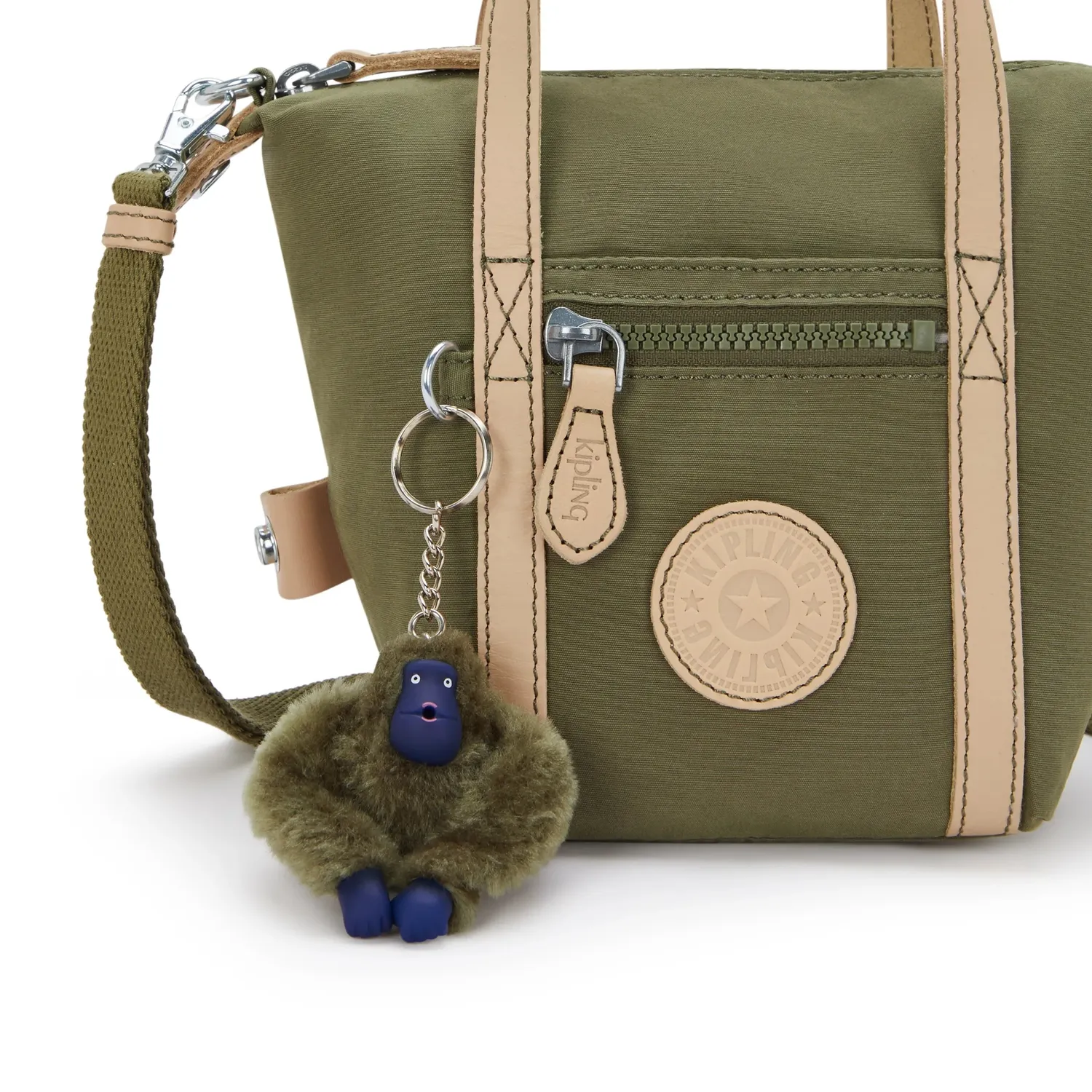 Kipling Boxy Art S handtas Cotton Khaki Klein compact