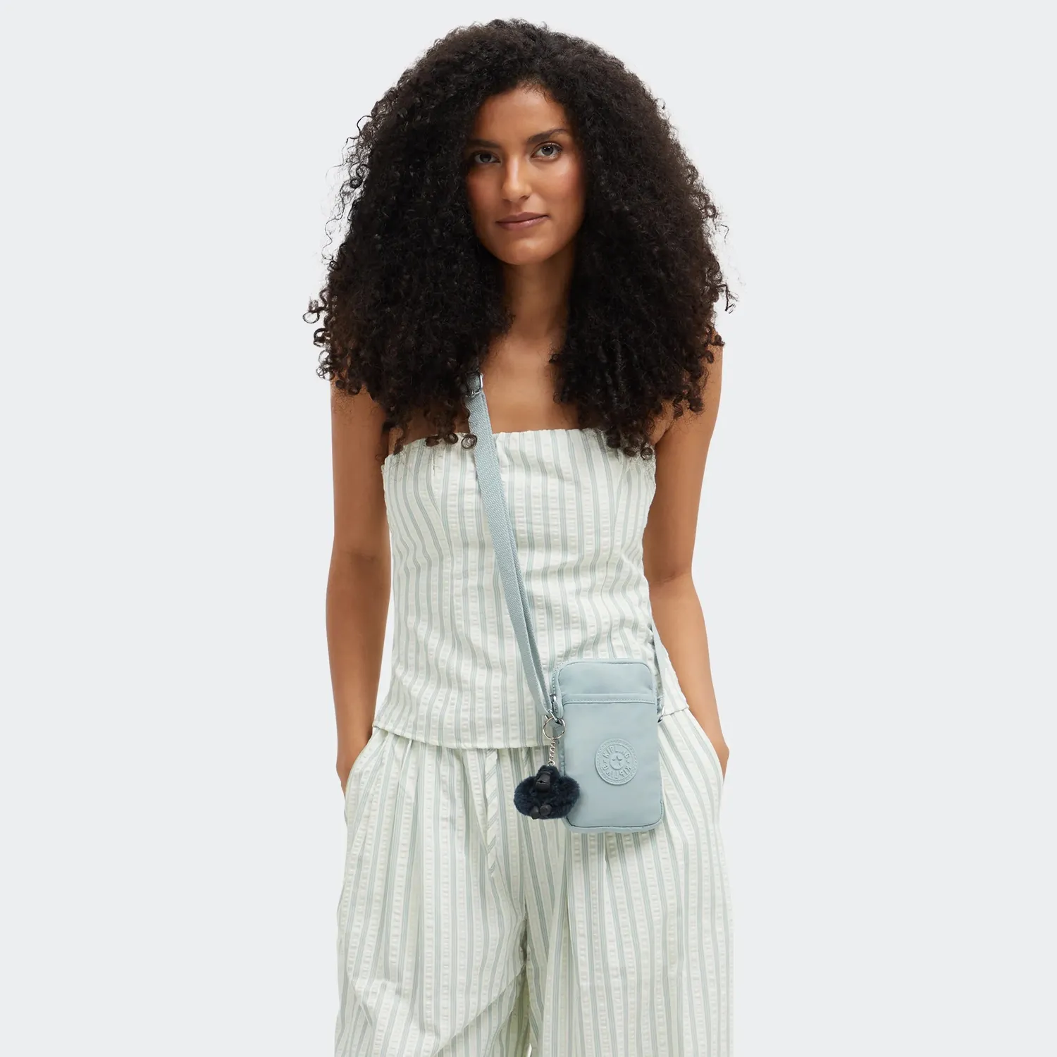 Kipling Tally telefoontas Breezy Blue Klein waterafstotend