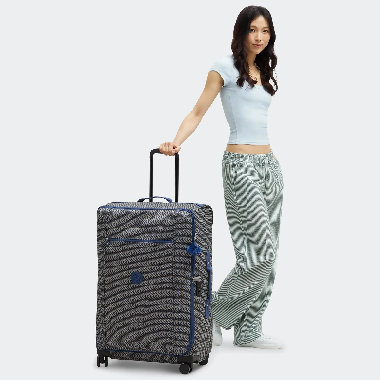 Kipling Jet L koffer Blue on Wire groot