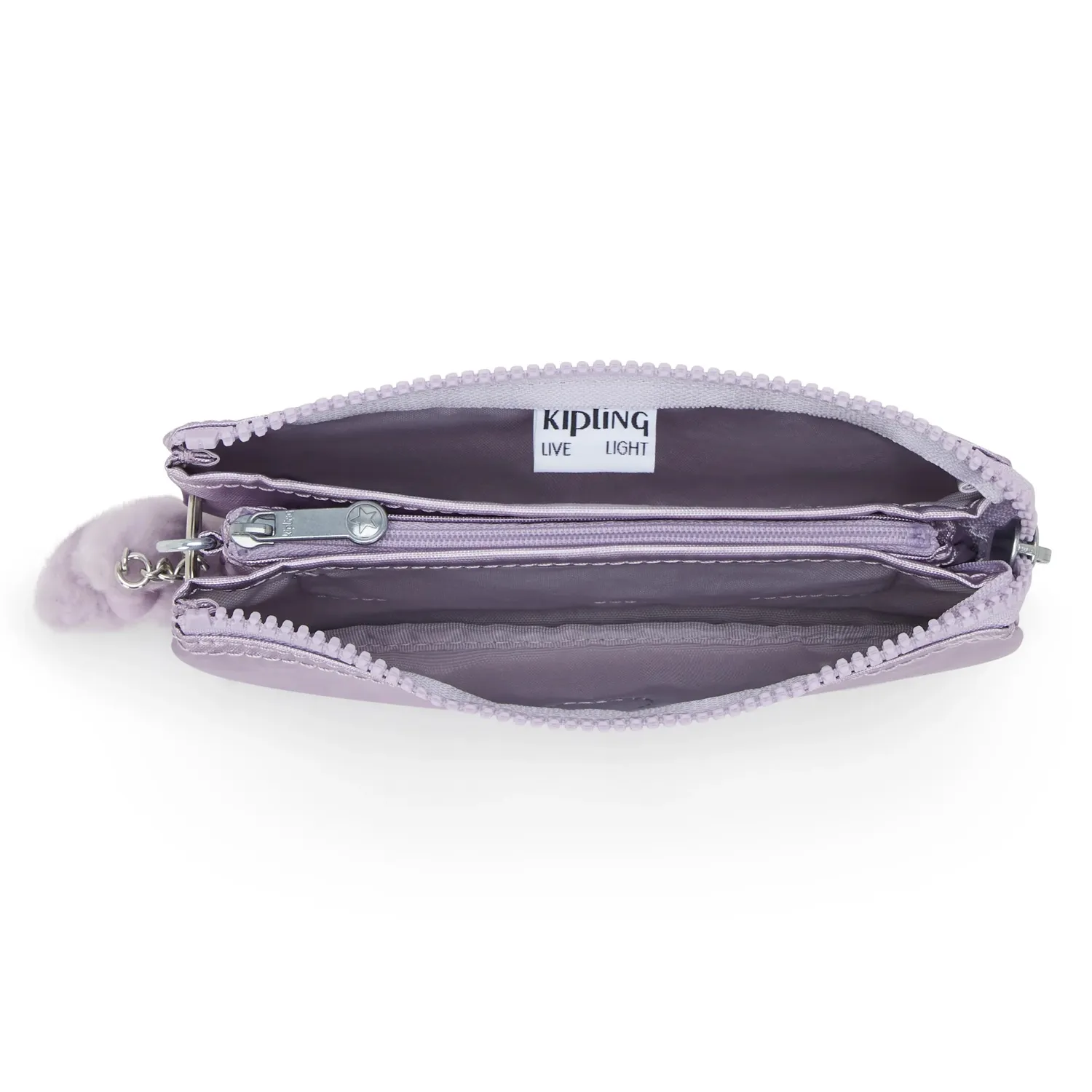 Kipling Creativity L beurs Lilac Moon Metallic groot glans