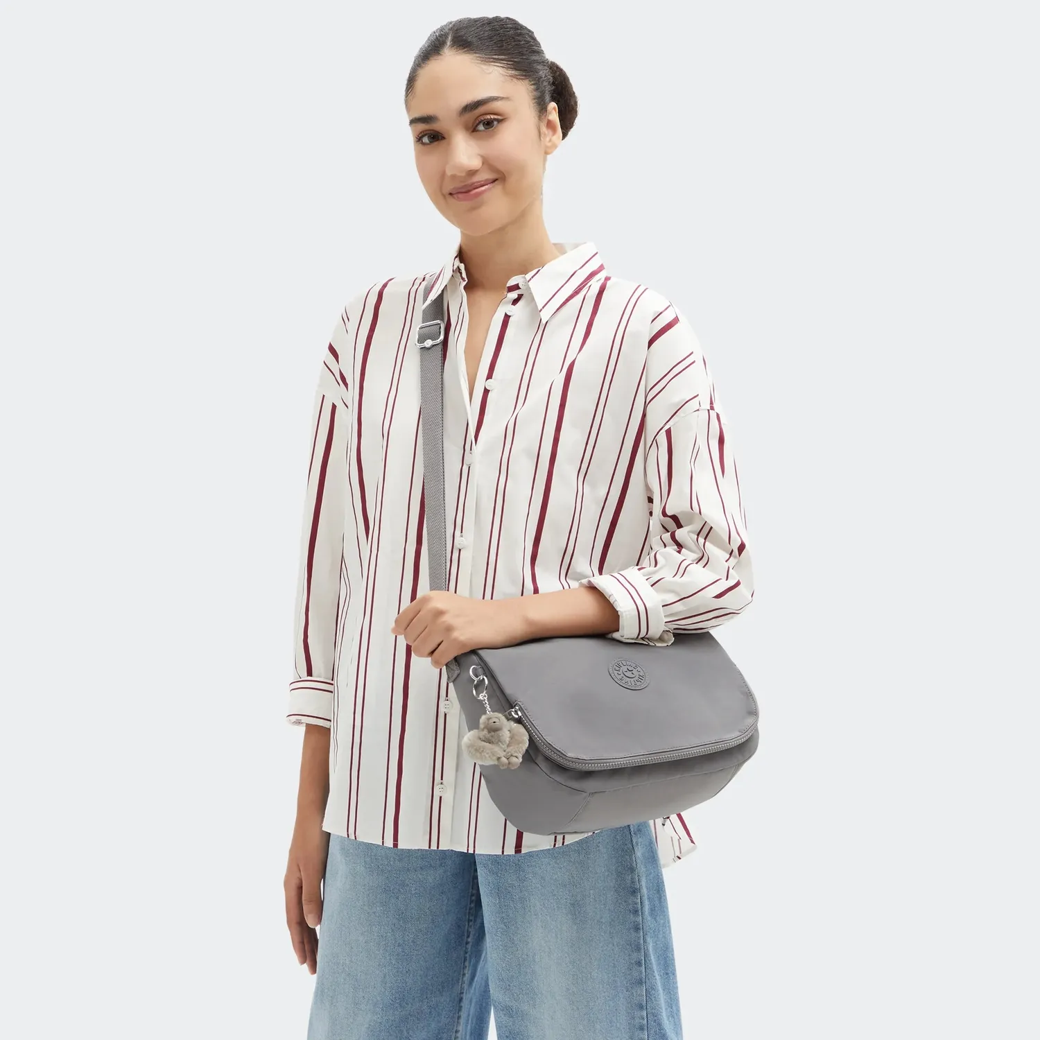 Kipling Earthbeat M schoudertas Inviting Grey medium crossbody
