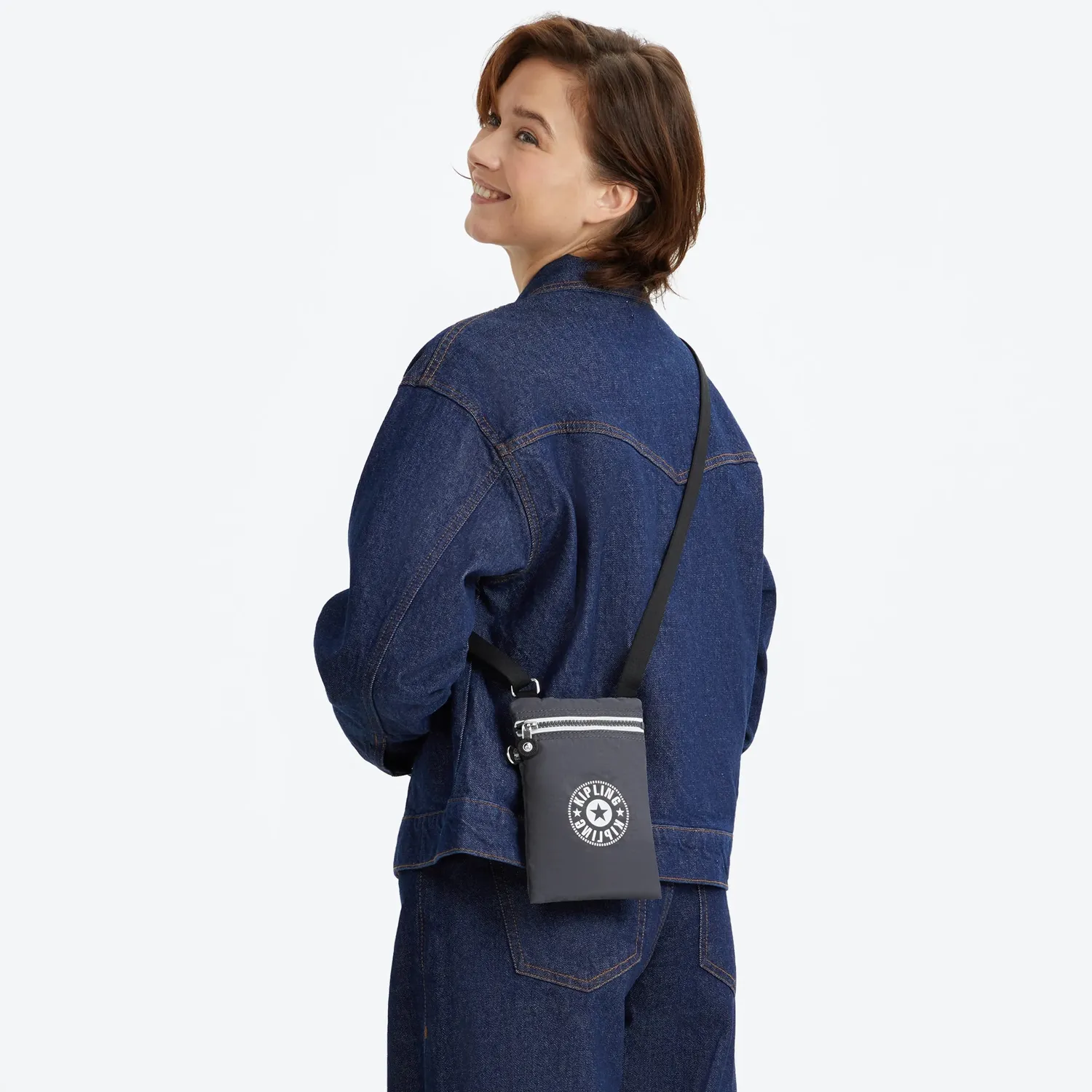 Kipling Afia Lite crossbody klein moonlit grey festival