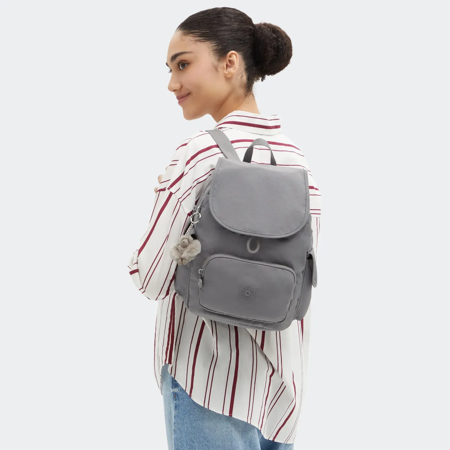 Kipling City Pack S rugzak Inviting Grey klein waterafstotend
