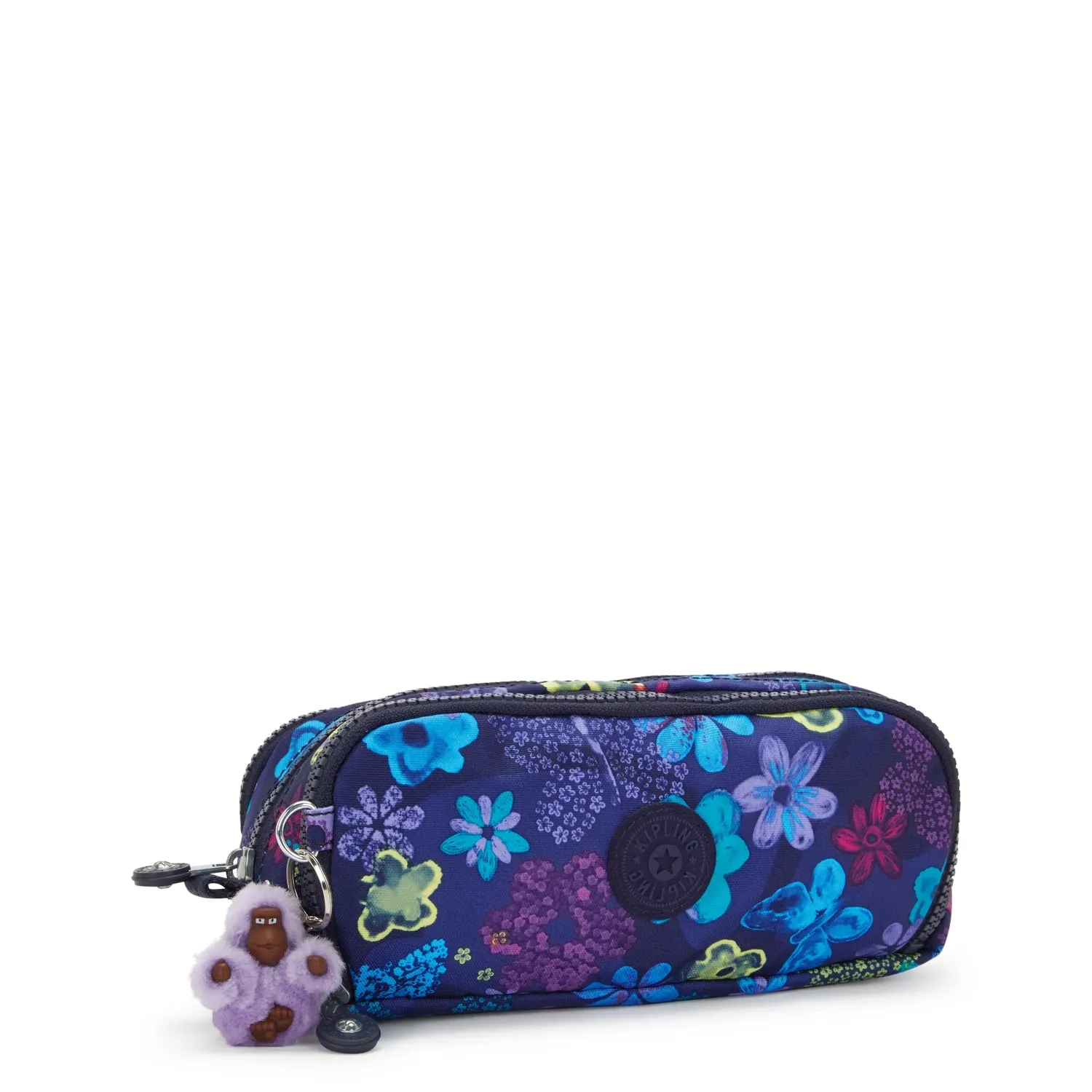 Kipling Gitroy etui Groot Dark Flower Stamp bloemen