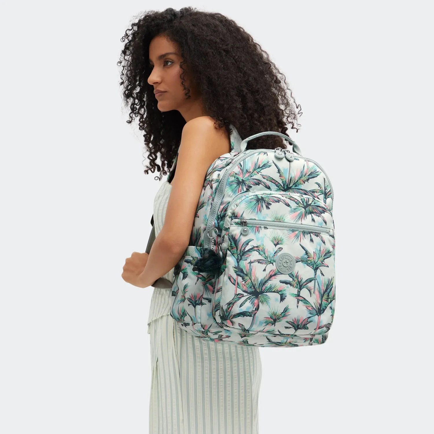 Kipling Seoul rugzak Groot More Palm Trees 15 inch laptopvak