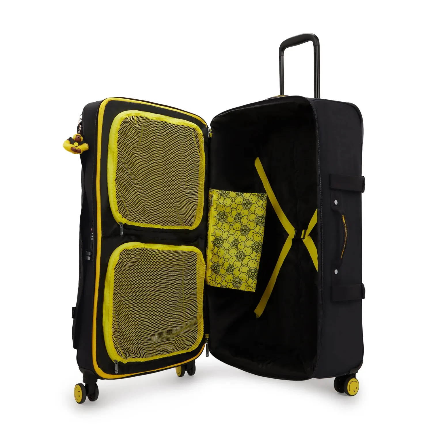 Kipling Spontaneous L koffer Yellow Fun Black Smiley