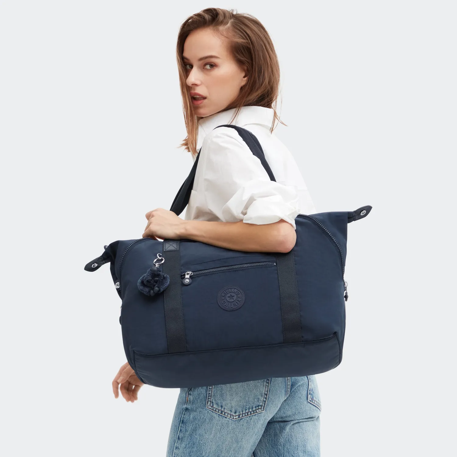 Kipling Art M draagtas Blue Bleu 2 groot waterafstotend