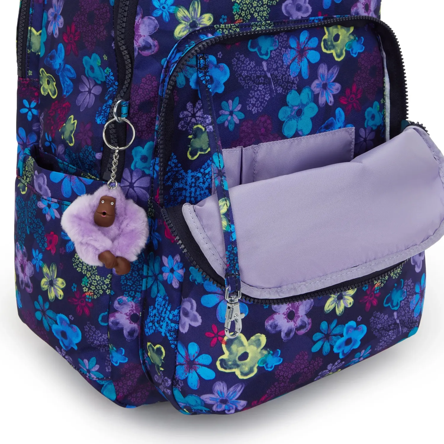 Kipling Seoul College Extra rugzak Dark Flower Stamp 15" 