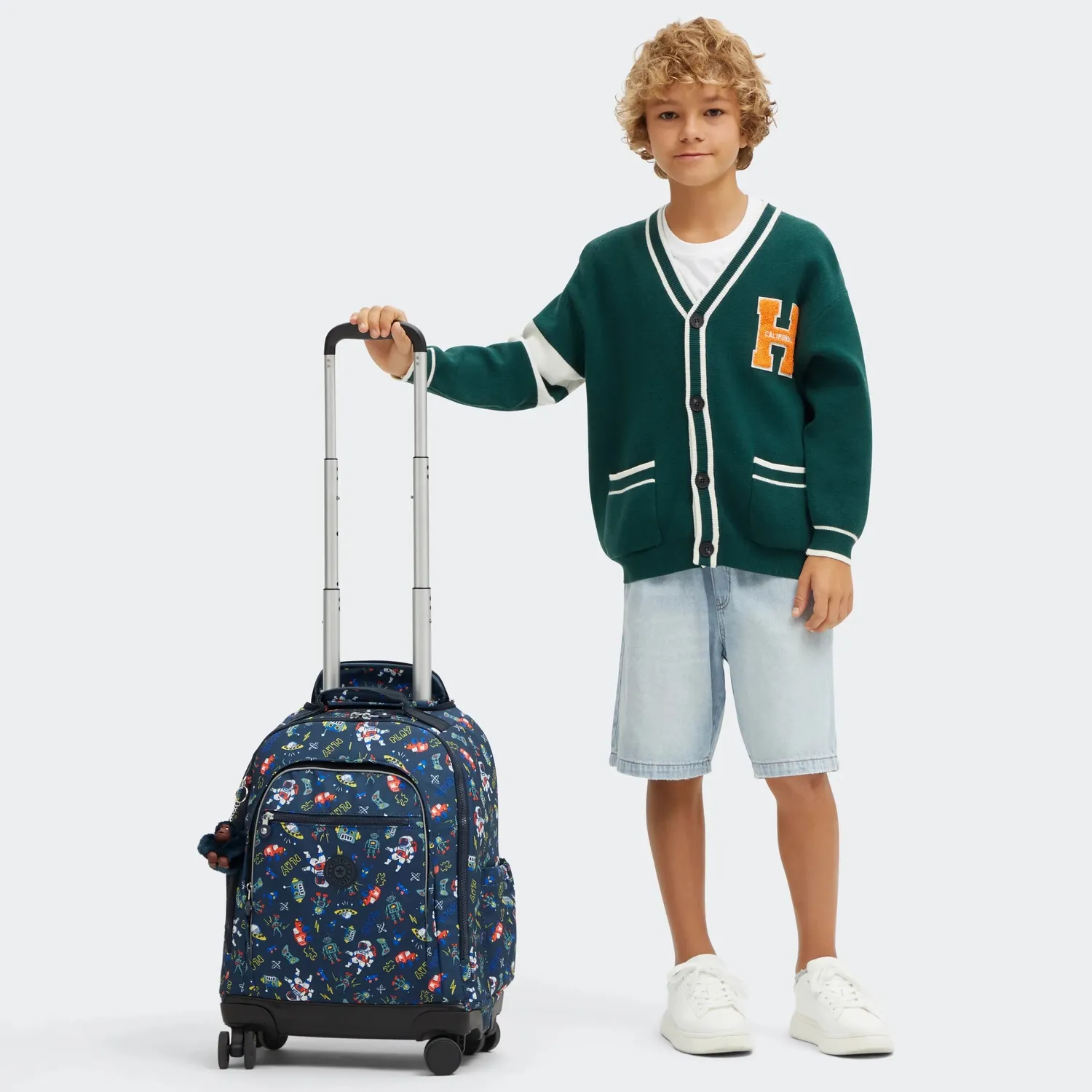 Kipling New Zea rugzak met wielen Space Game groot laptopvak