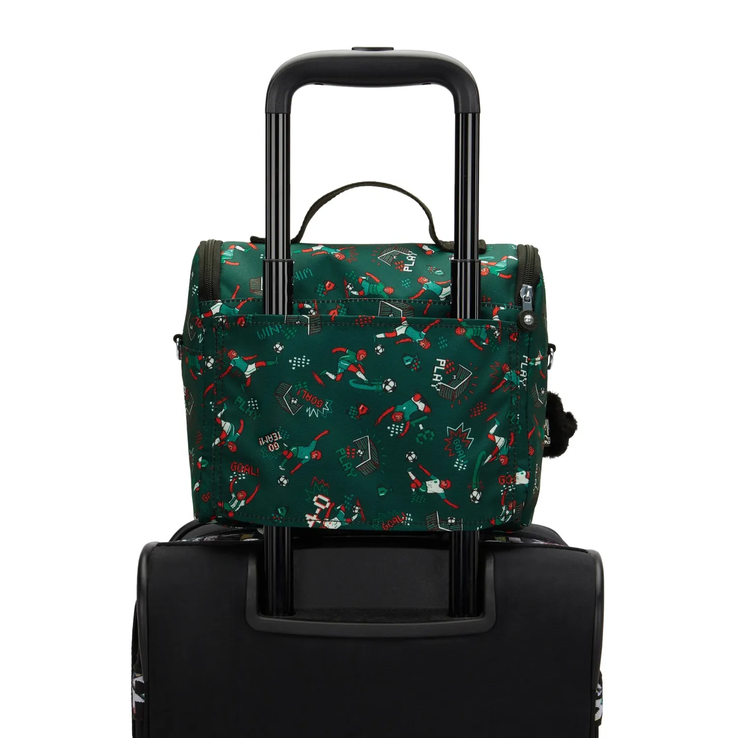 Kipling New Kichirou lunchtas Groot Soccer Print trolleybevestiging