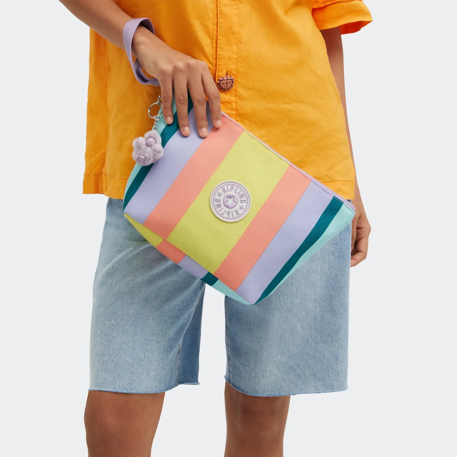 Kipling Naomi Pouch etui Bold Stripe Block klein licht
