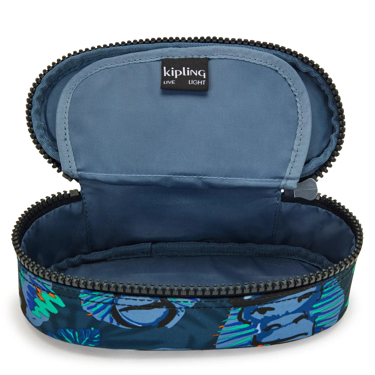 Kipling Duobox etui Medium Blue Monkey Fun waterafstotend