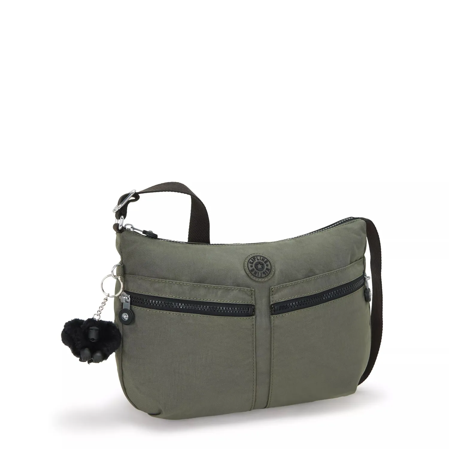 Kipling Izellah schoudertas Green Moss Medium waterafstotend