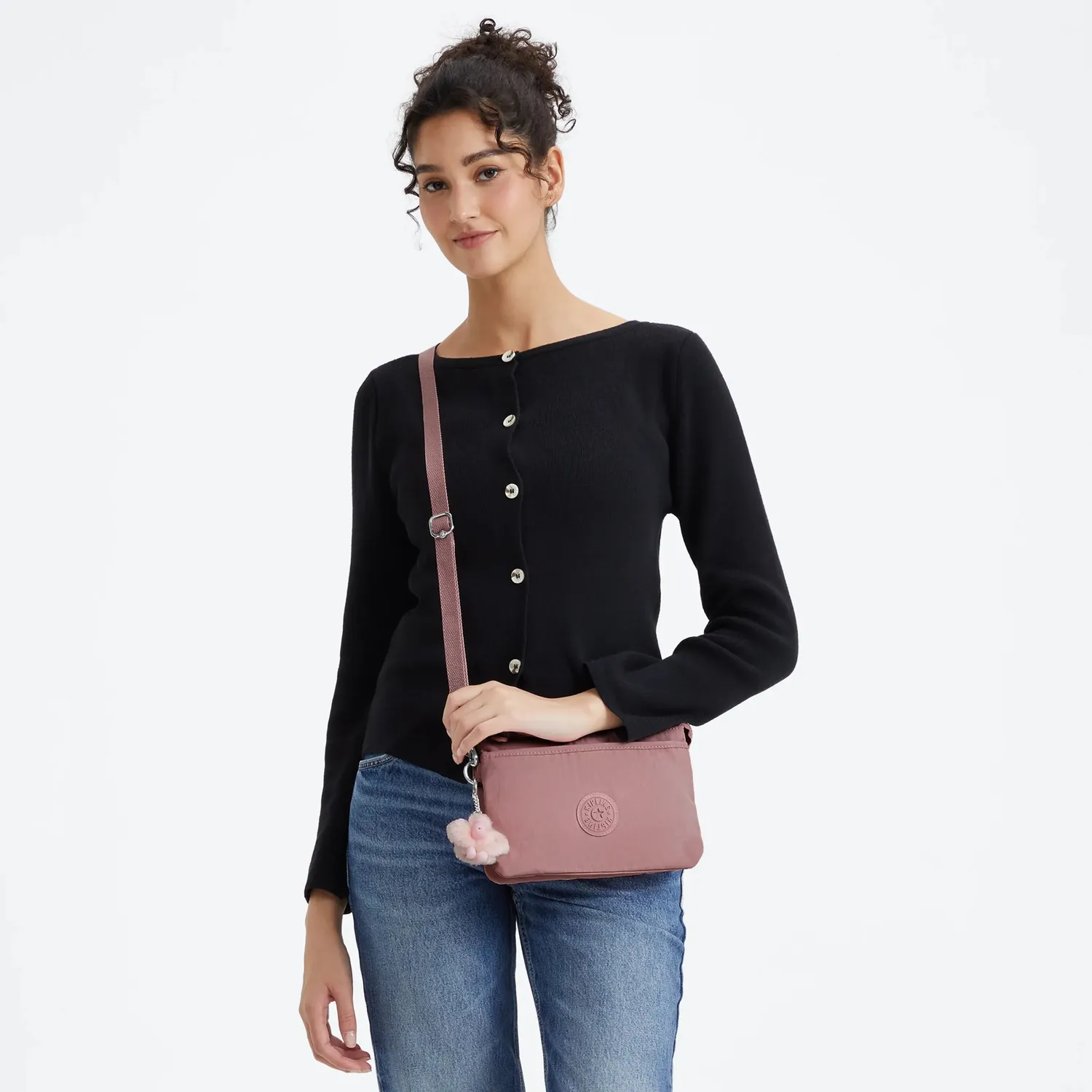 Kipling Riri crossbodytas klein Smoky Blush waterafstotend