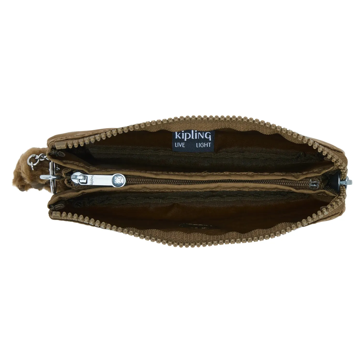 Kipling Creativity L pouch Smooth Khaki groot 3-vaks