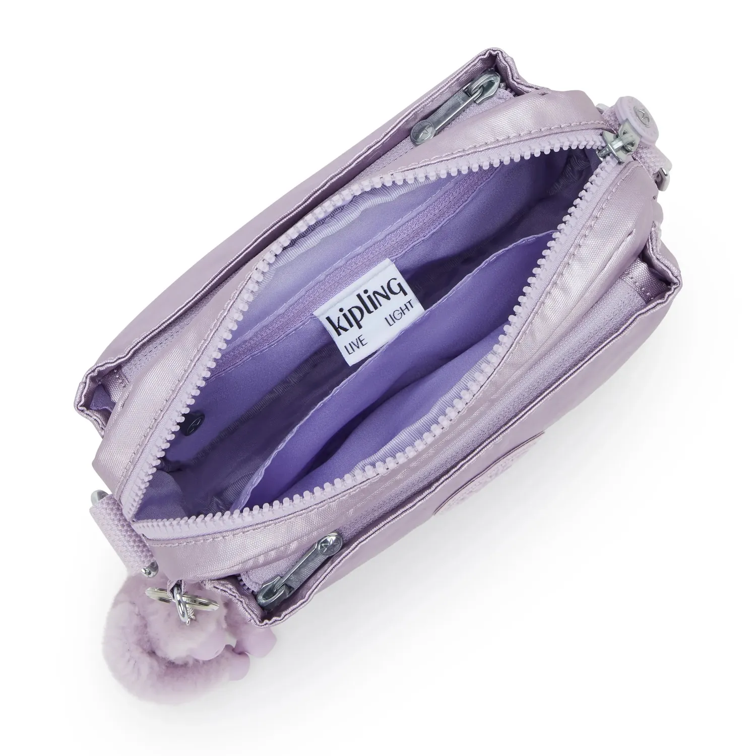 Kipling Abanu crossbodytas klein Lilac Moon Metallic verstelbaar