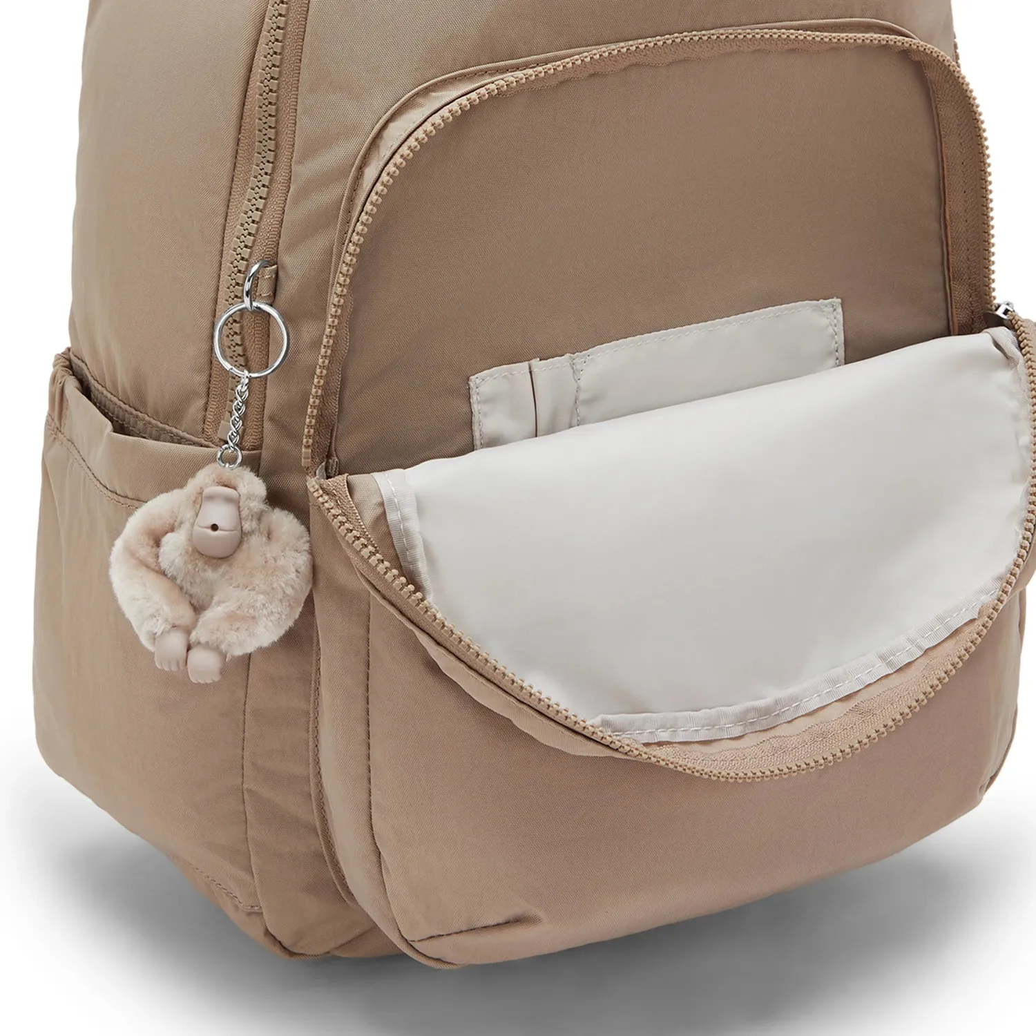 Kipling Seoul rugzak groot Tan Beige 15 inch laptopvak