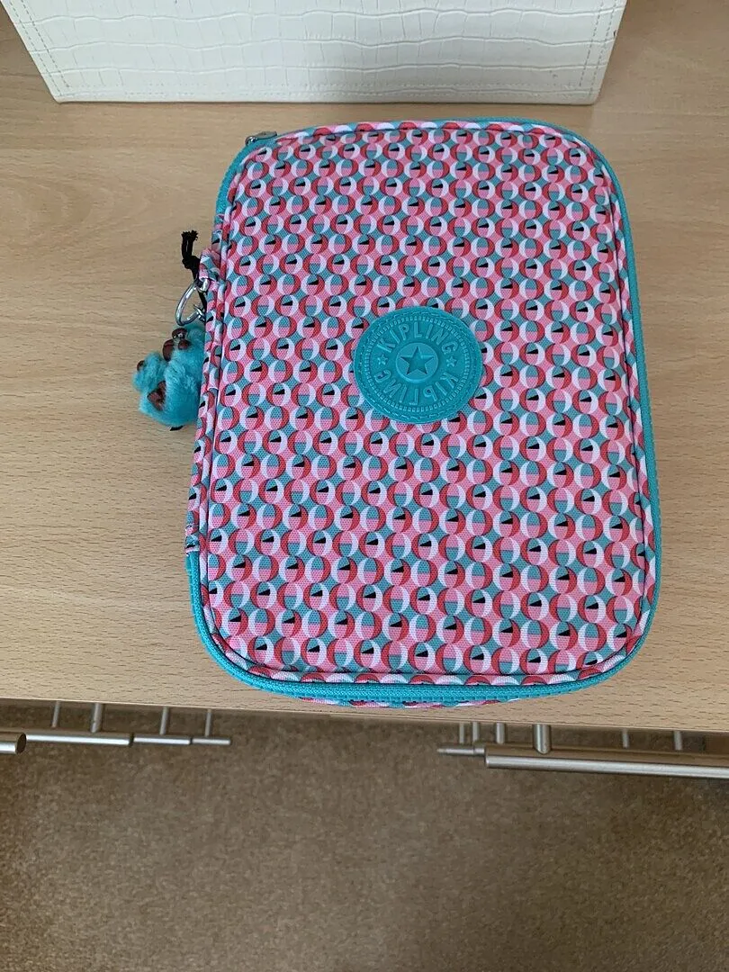 Kipling 100 Pens etui Groot Clear Sky Metallic glans