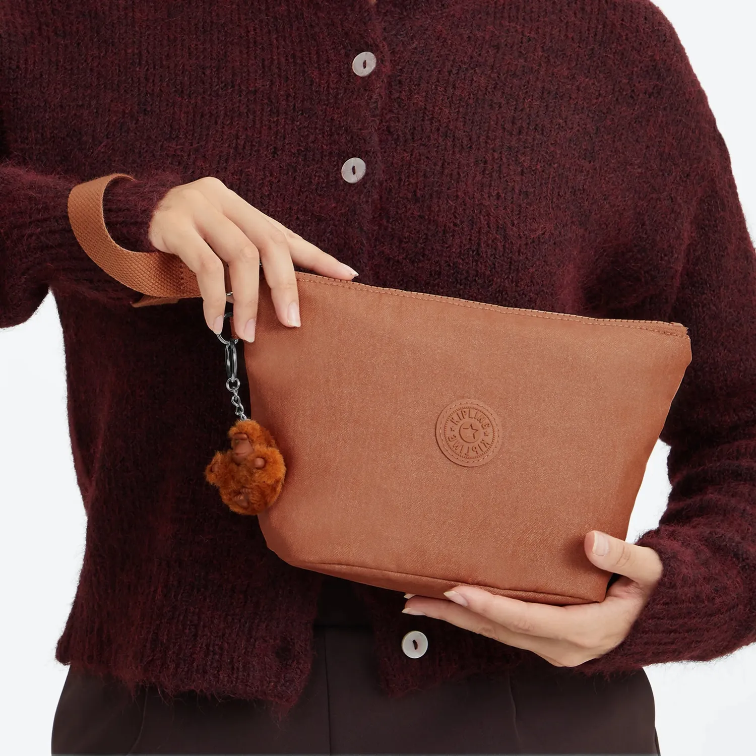 Kipling Naomi Pouch M etui Copper Glimmer met rits