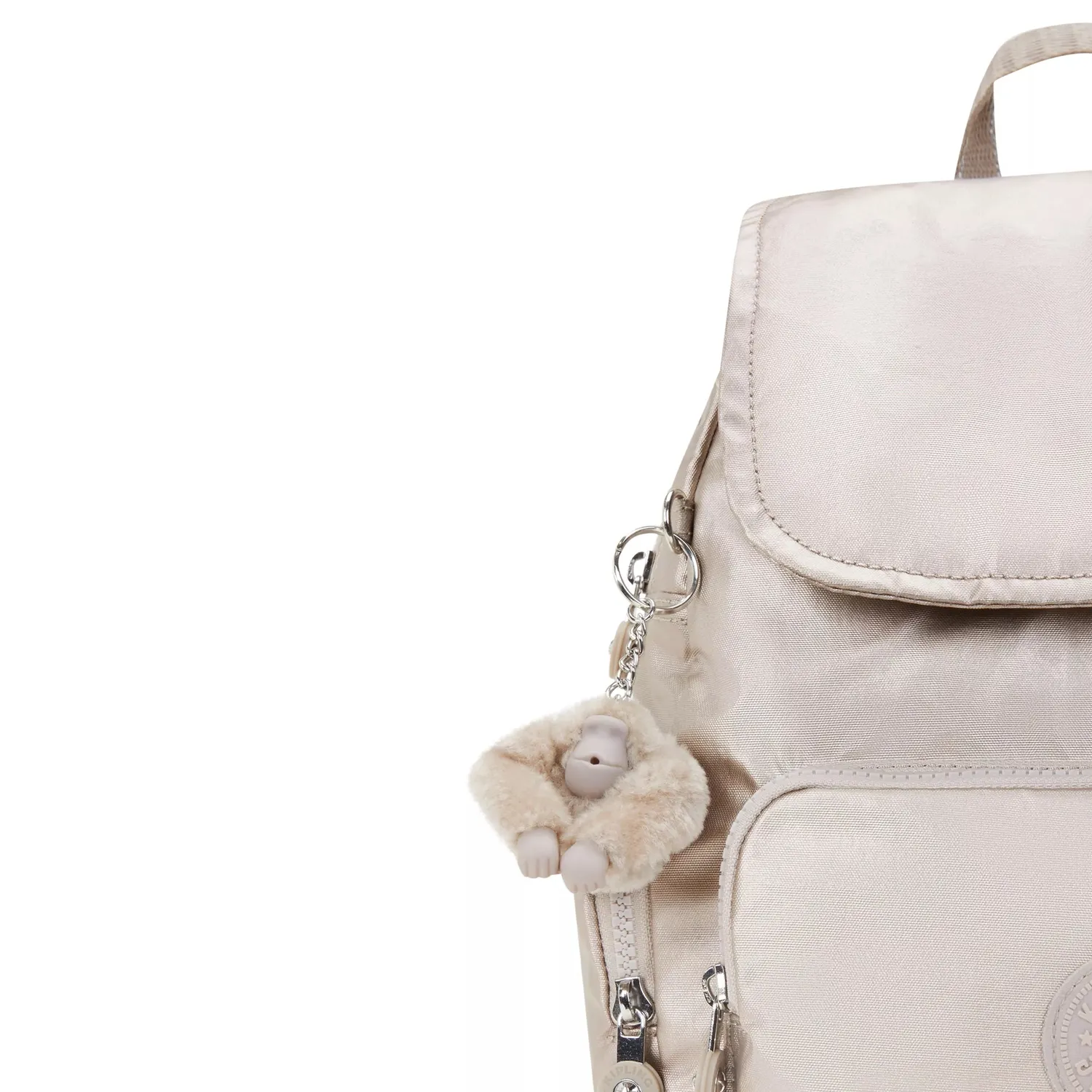 Kipling City Zip S rugzak Metallic Glow klein glanzend
