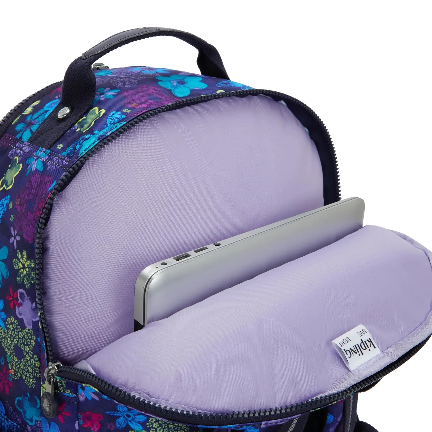 Kipling Seoul College Extra rugzak Dark Flower Stamp 15" 