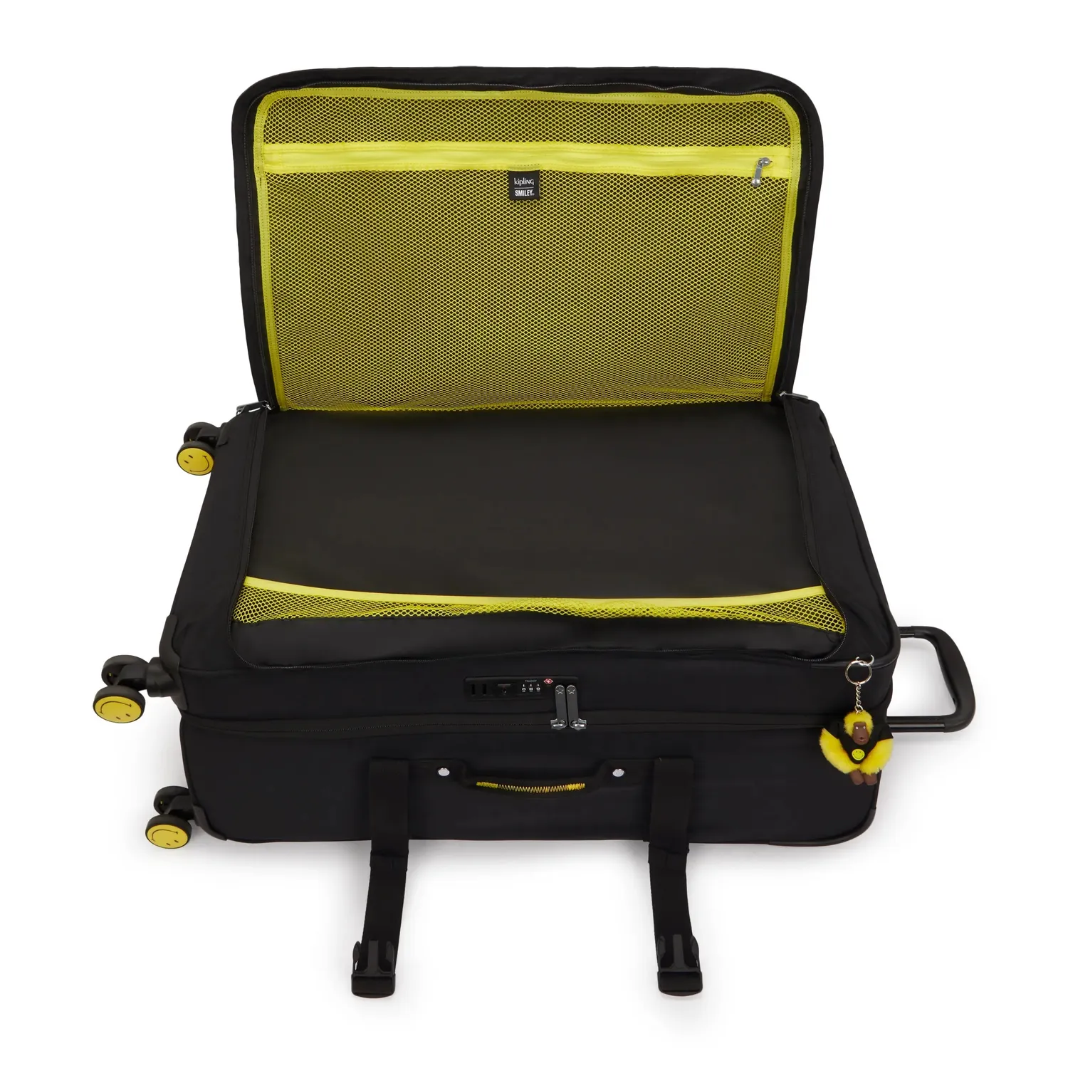 Kipling Spontaneous L koffer Yellow Fun Black Smiley