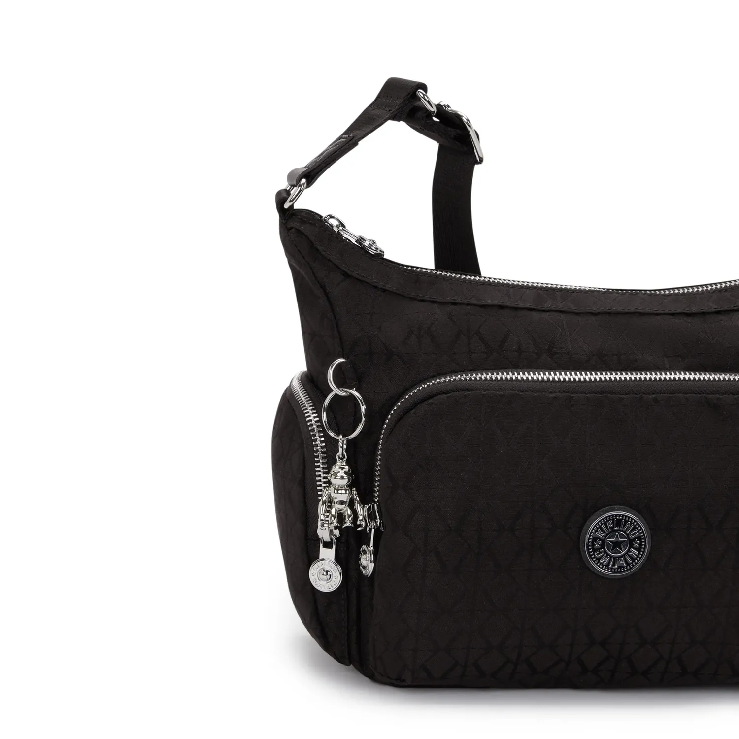 Kipling Gabb S crossbody tas Medium Noir Sign Jq met trekkoordvak
