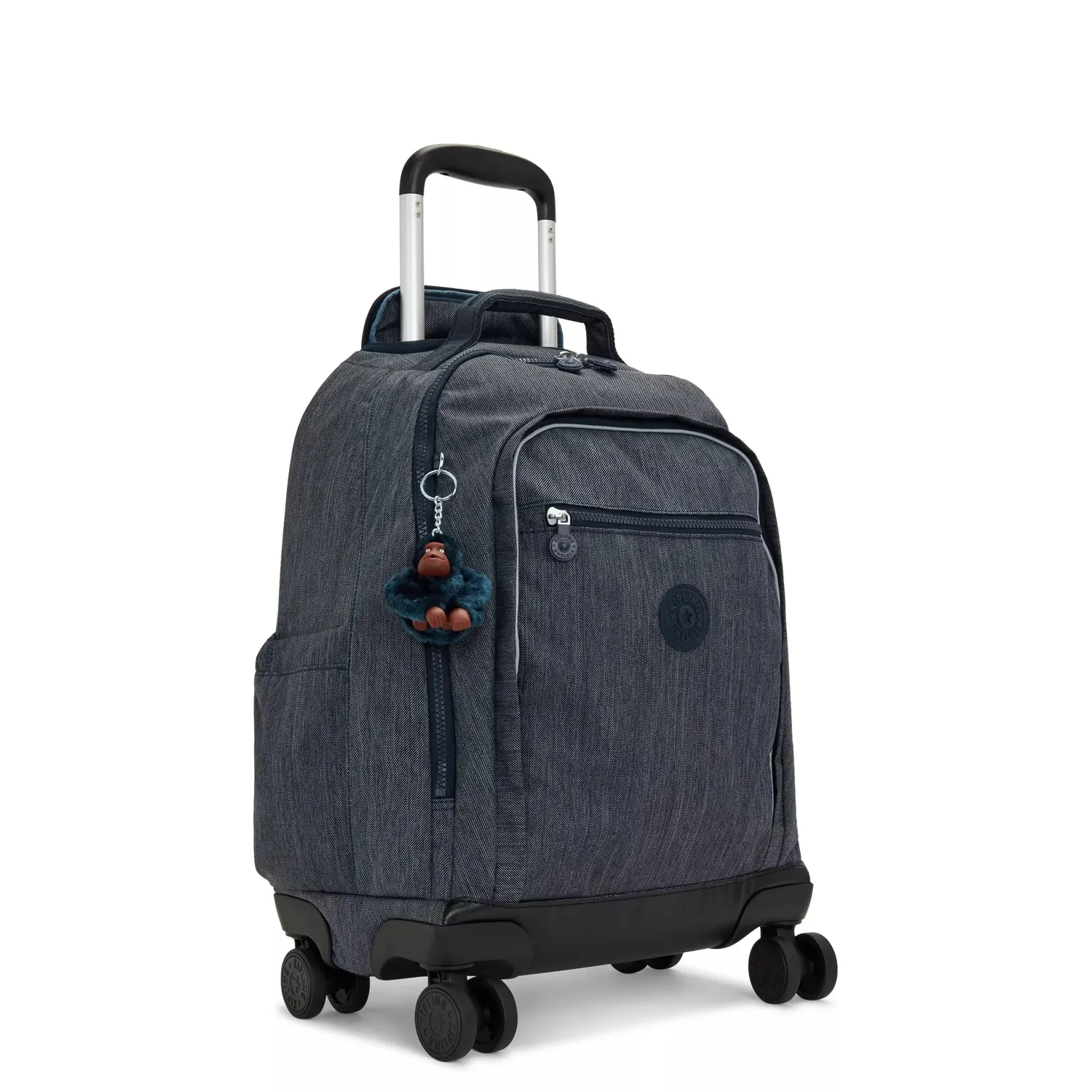 Kipling New Zea rugzak met wielen Marine Navy Groot stevige rits