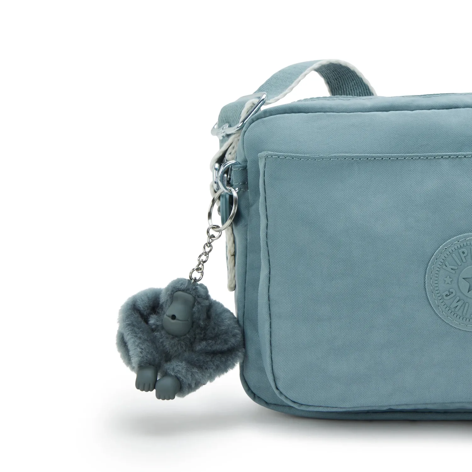 Kipling Abanu M crossbody tas Relaxed Grey Medium dubbel vak