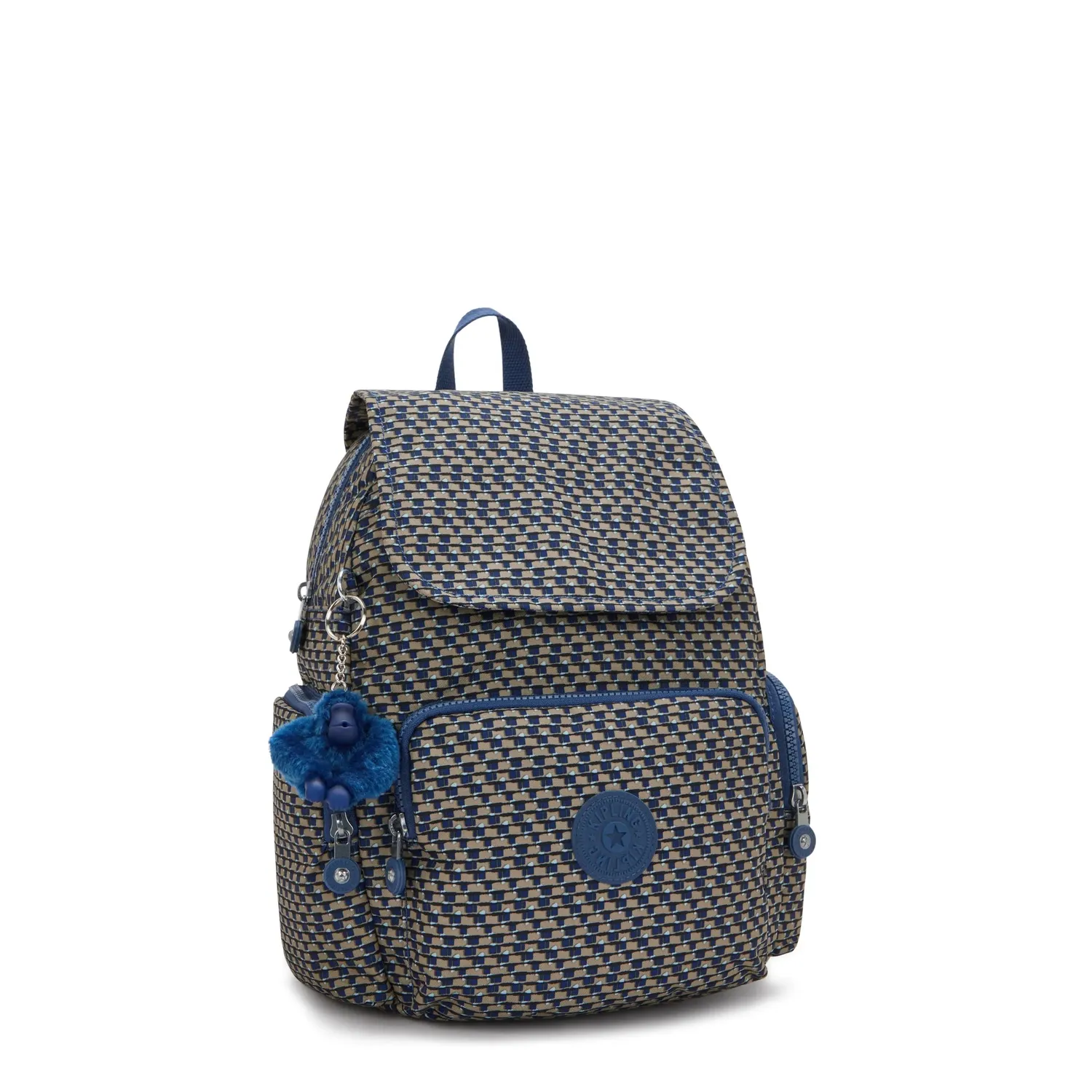 Kipling City Zip S rugzak Blue on Wire klein met ritsvakken