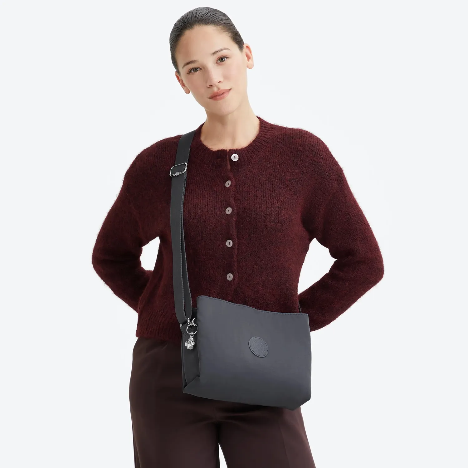 Kipling Fabya crossbodytas medium Moonlit Slate 3-vaks