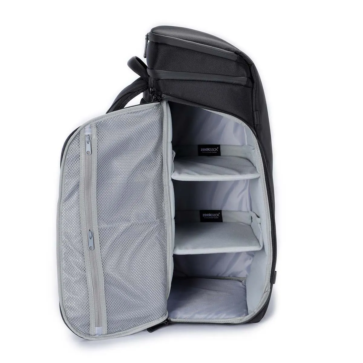 ZEEKSACK The Organizer 40L rugzak zwart canvas