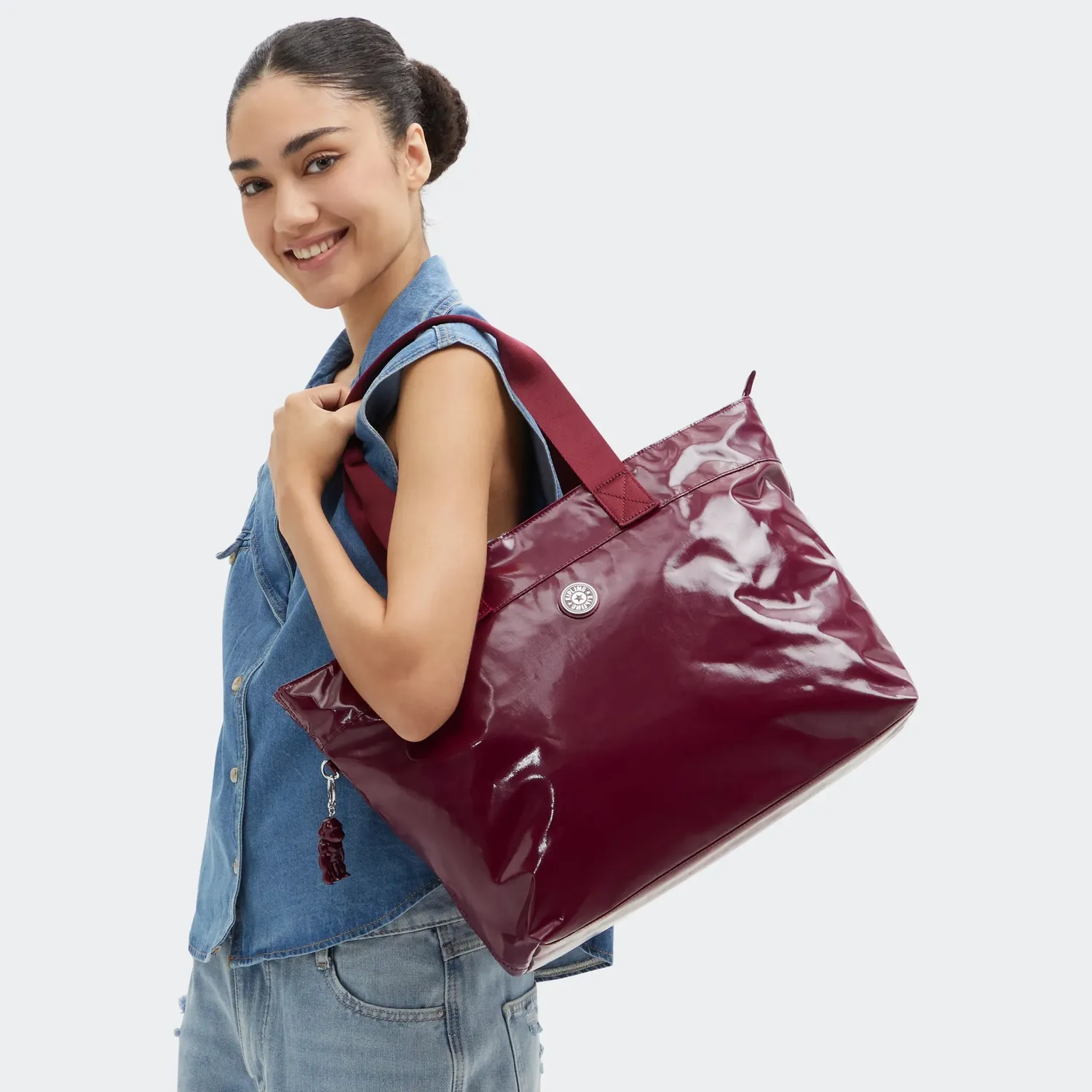 Kipling Colissa Up tas High Gloss Wine Groot laptop