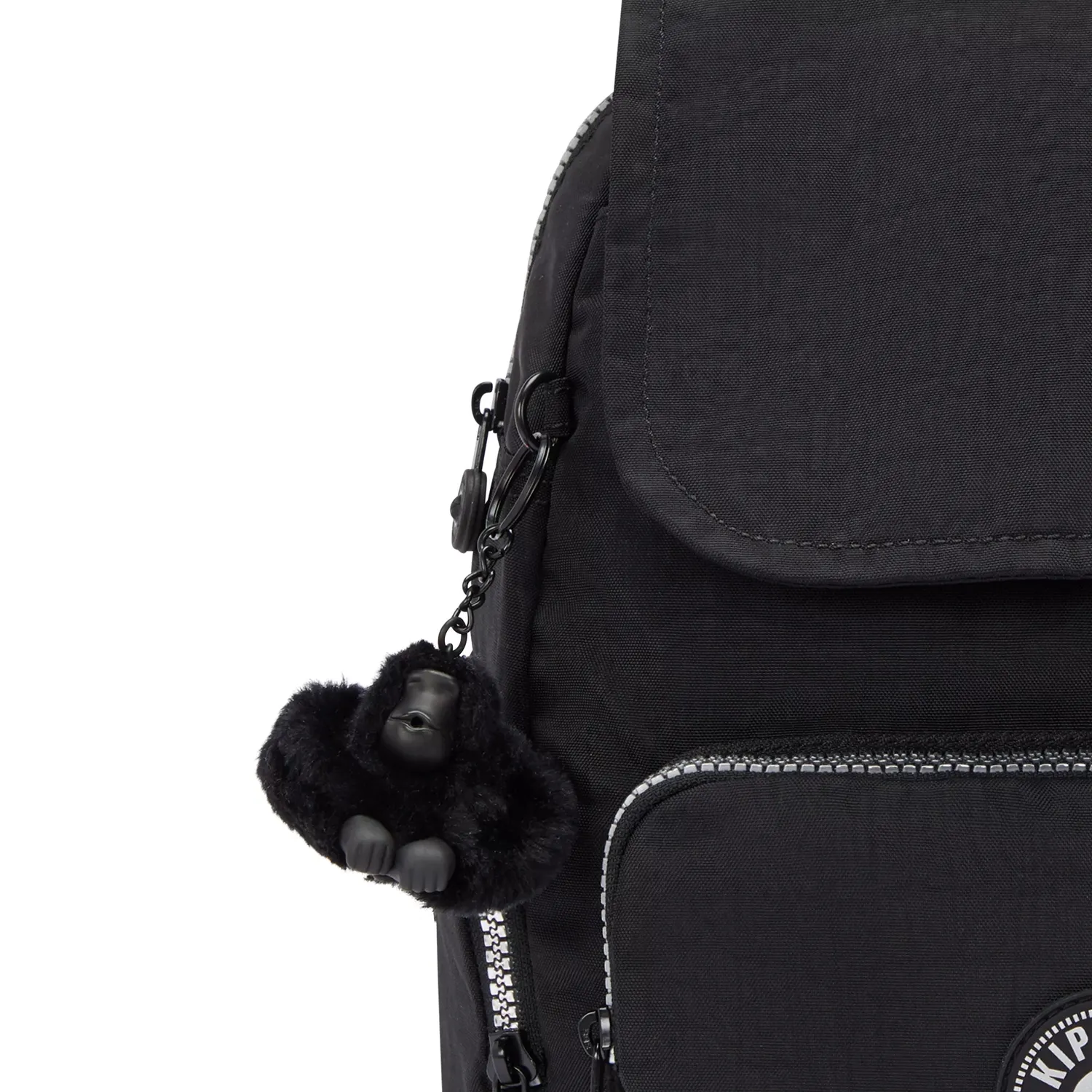 Kipling City Zip S rugzak klein Glorious Silver met sleutelkoord