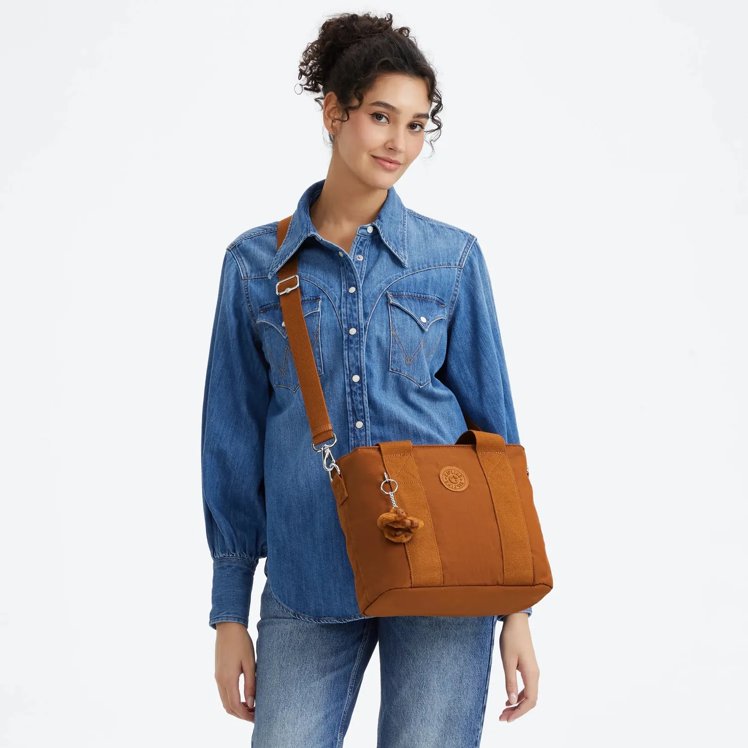 Kipling Minta M Up draagtas Stylish Mokka Medium met schouderband