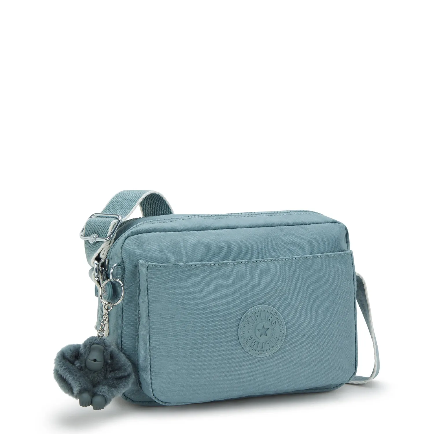 Kipling Abanu M crossbody tas Relaxed Grey Medium dubbel vak