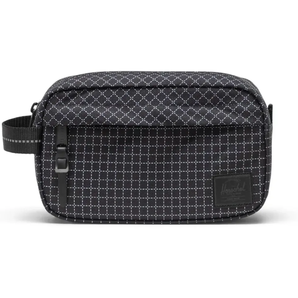 Herschel Chapter Travel Kit toilettas Grid Black compact