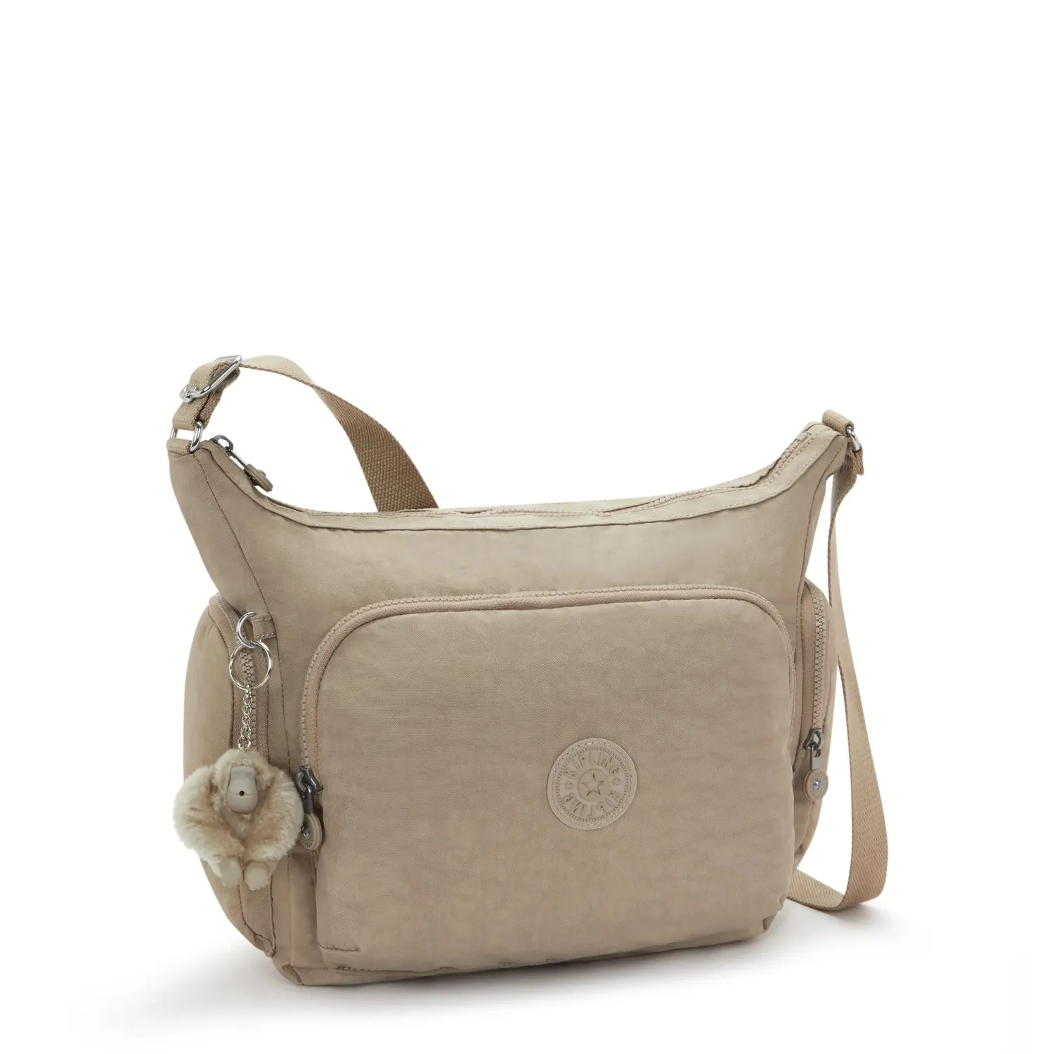 Kipling Gabb crossbodytas Groot Soft Taupe veel vakken