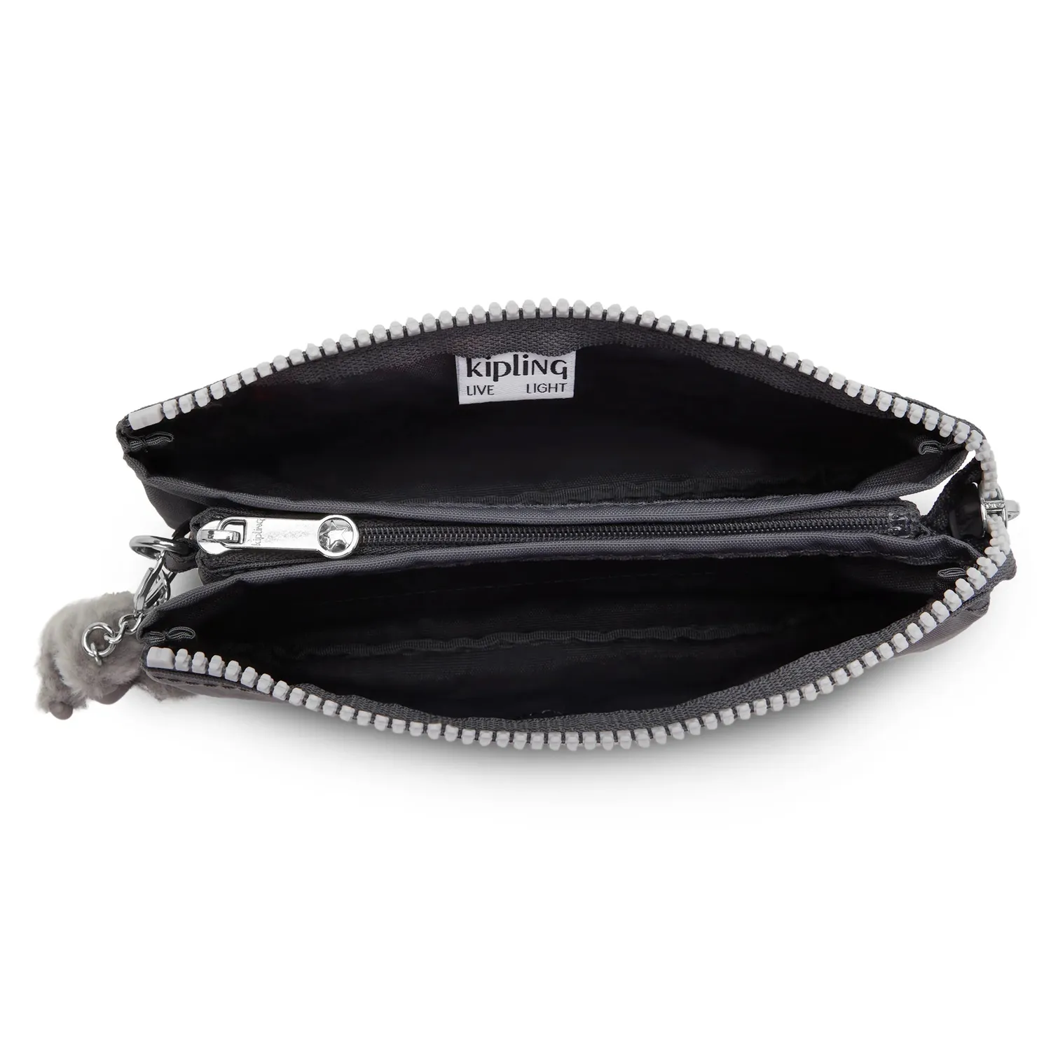 Kipling Creativity L buideltas Groot Moonlit Grey met ritsvak